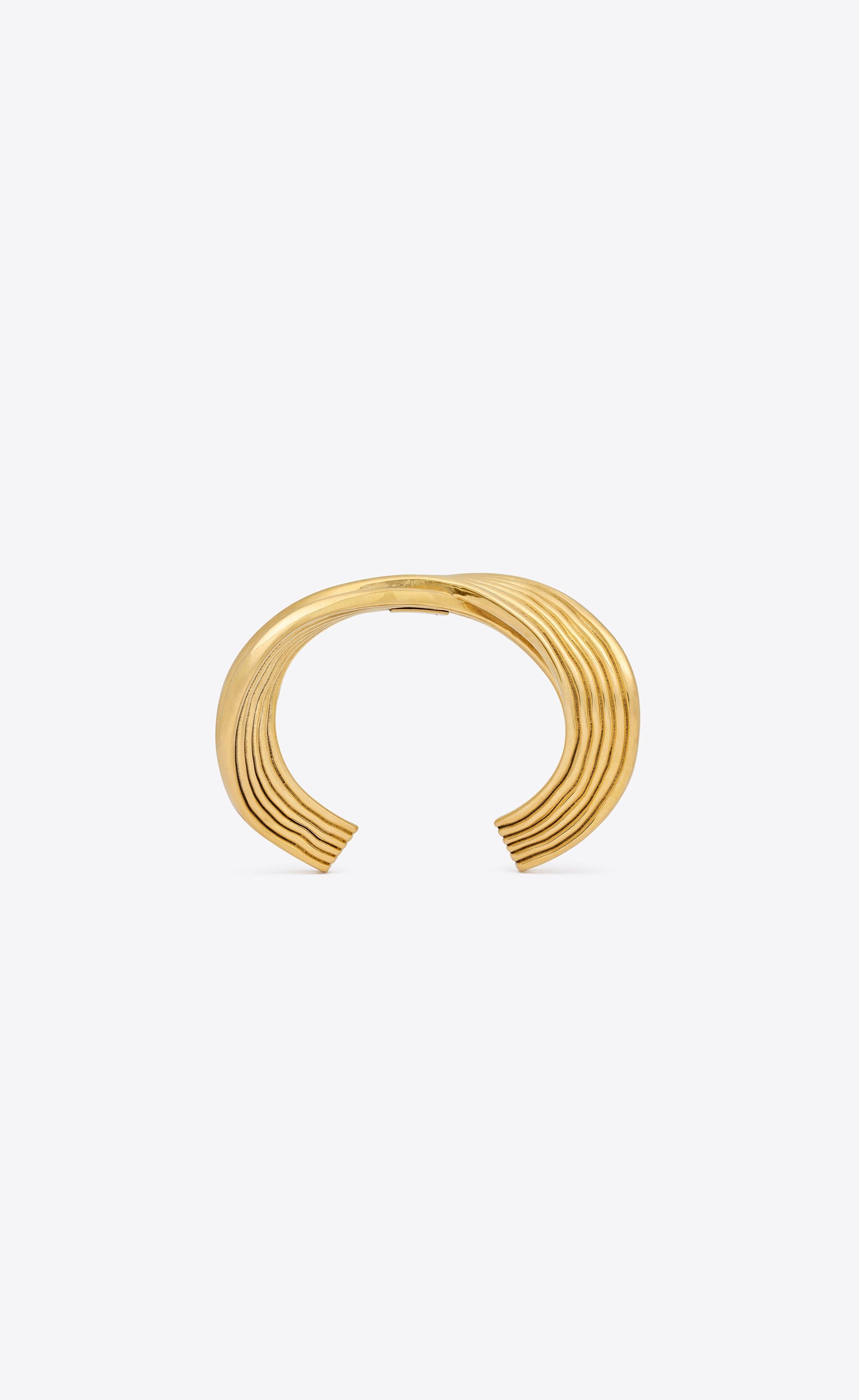 Saint Laurent Paris o1b1hav110725 Size: S / 739383 Link Cuff in Metal in Gold Size ONE SIZE - 2 Thumbnail