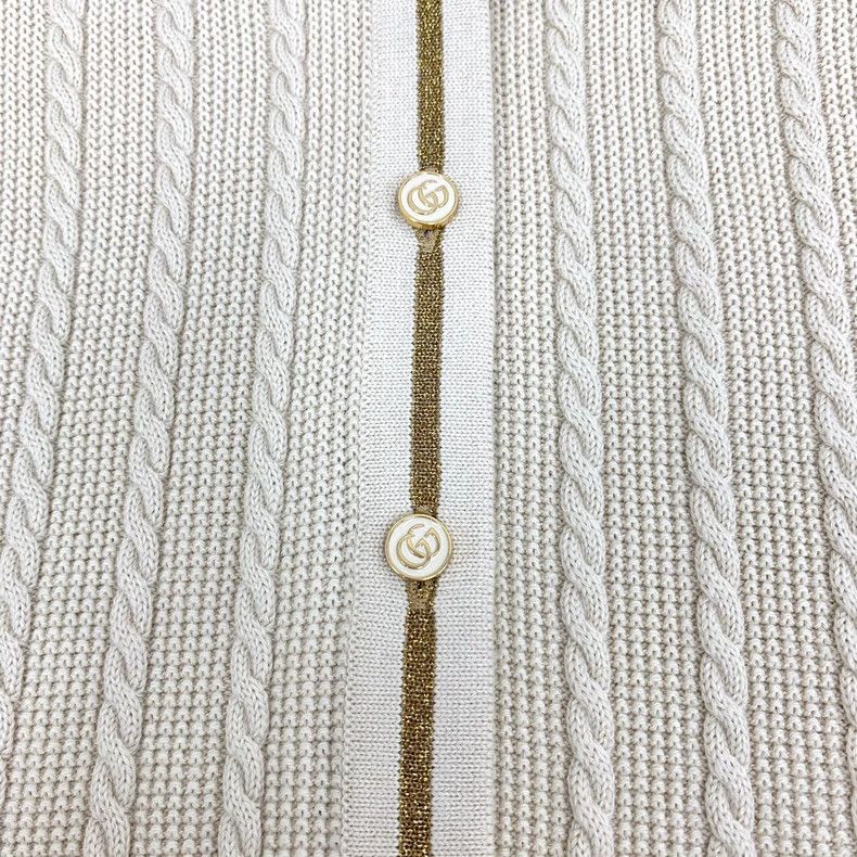 Gucci Gucci Beige wool V-neck single-breasted long-sleeved knitte Size S / US 4 / IT 40 - 5 Thumbnail
