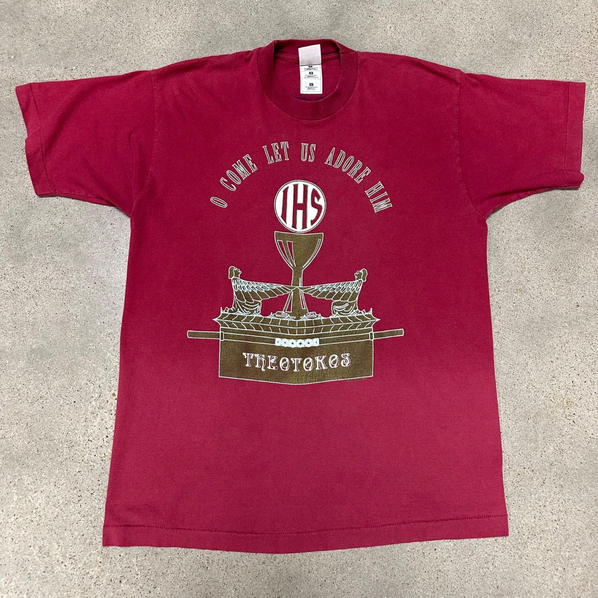 Vintage Vintage 1995 IHS Eucharist Divinity Jesus Shirt Size US L / EU 52-54 / 3 - 1 Thumbnail