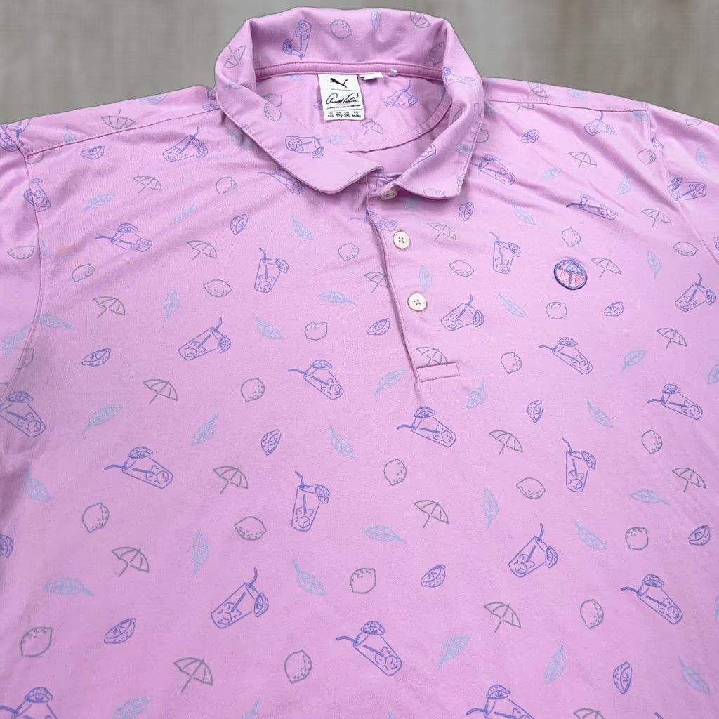 Puma Puma Arnald Palmer Polo Shirt Men XXL Pink Performance Lemonade Print Golf Adult Size US XXL / EU 58 / 5 - 1 Thumbnail