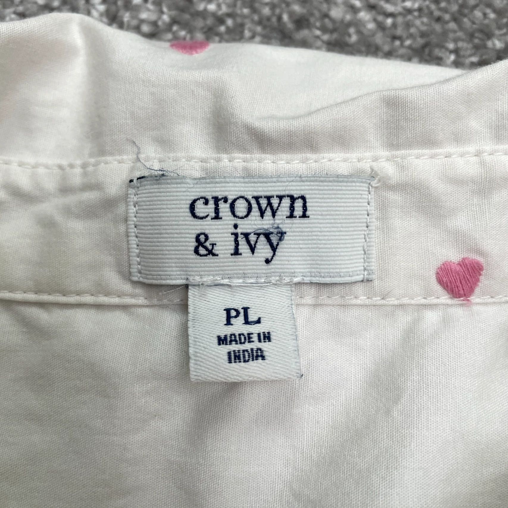 Vintage Crown & Ivy Button-Up Shirt Womens PL White Long Sleeve Heart Top Casual Shirt Womens XL? Size L / US 10 / IT 46 - 6 Thumbnail