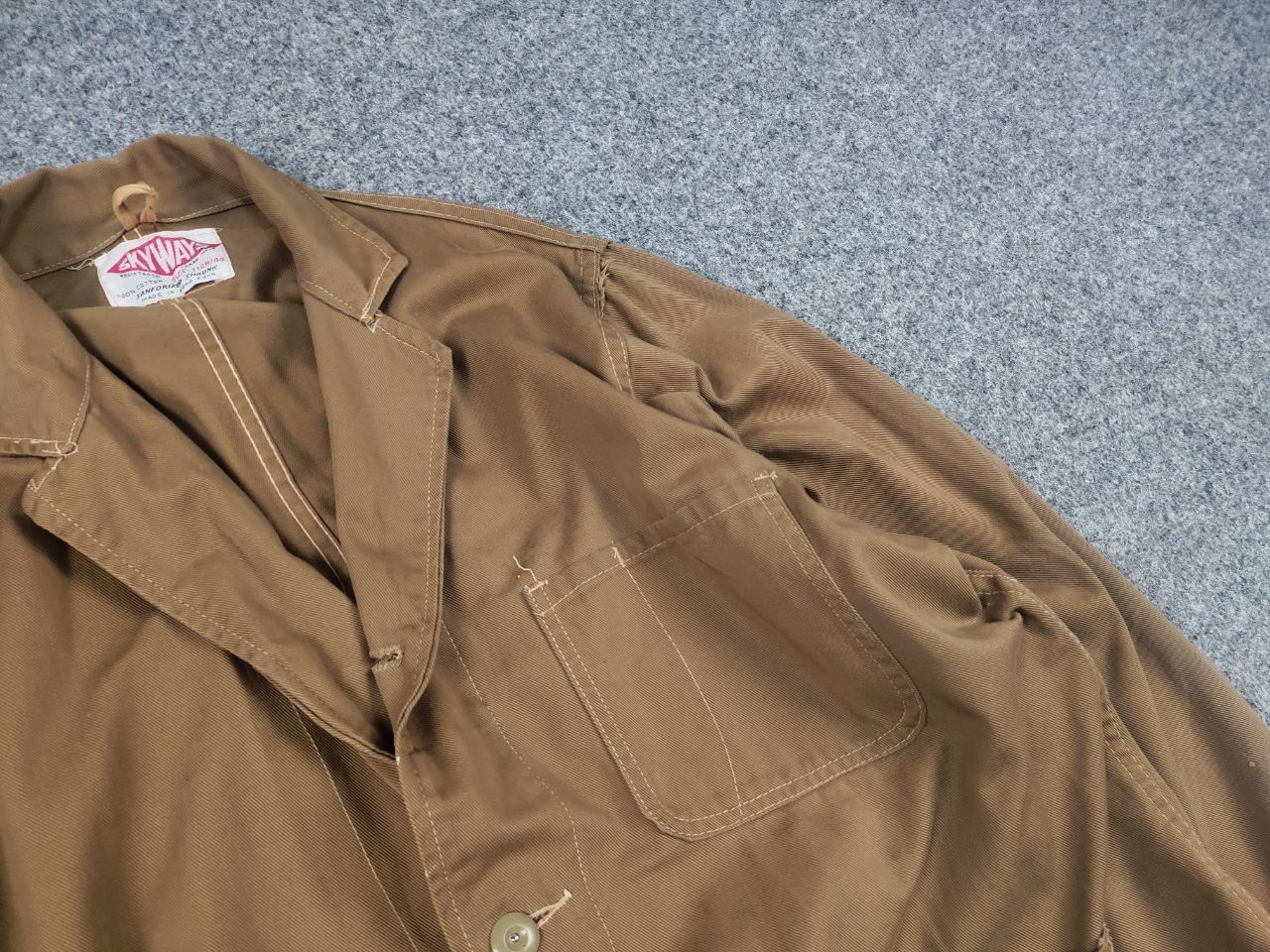 Vintage Skyways Sanforized British 60's drill work Distressed Jacket Size US M / EU 48-50 / 2 - 8 Thumbnail