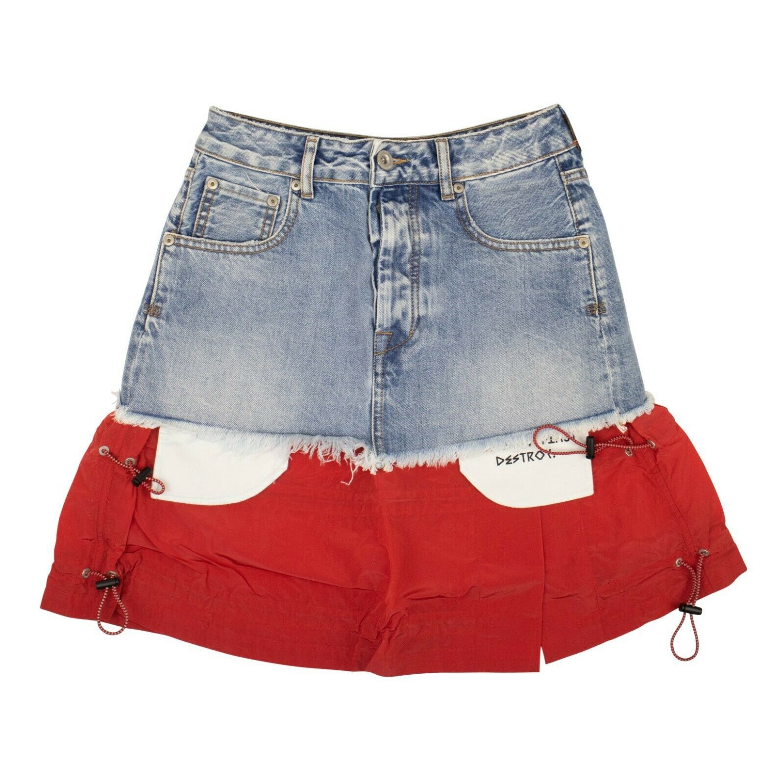 image of Unravel Project Blue Denim Deconstructed Skirt Size 26, Women's