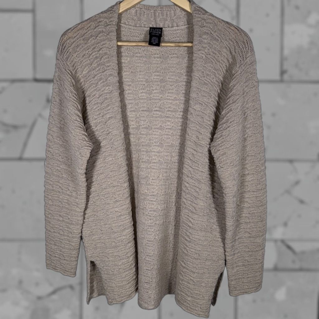 Eileen Fisher VINTAGE Eileen Fisher 100% Wool Open Sweater Womens Size M Cardigan Brown Petite Women Size M / US 6-8 / IT 42-44 - 1 Thumbnail