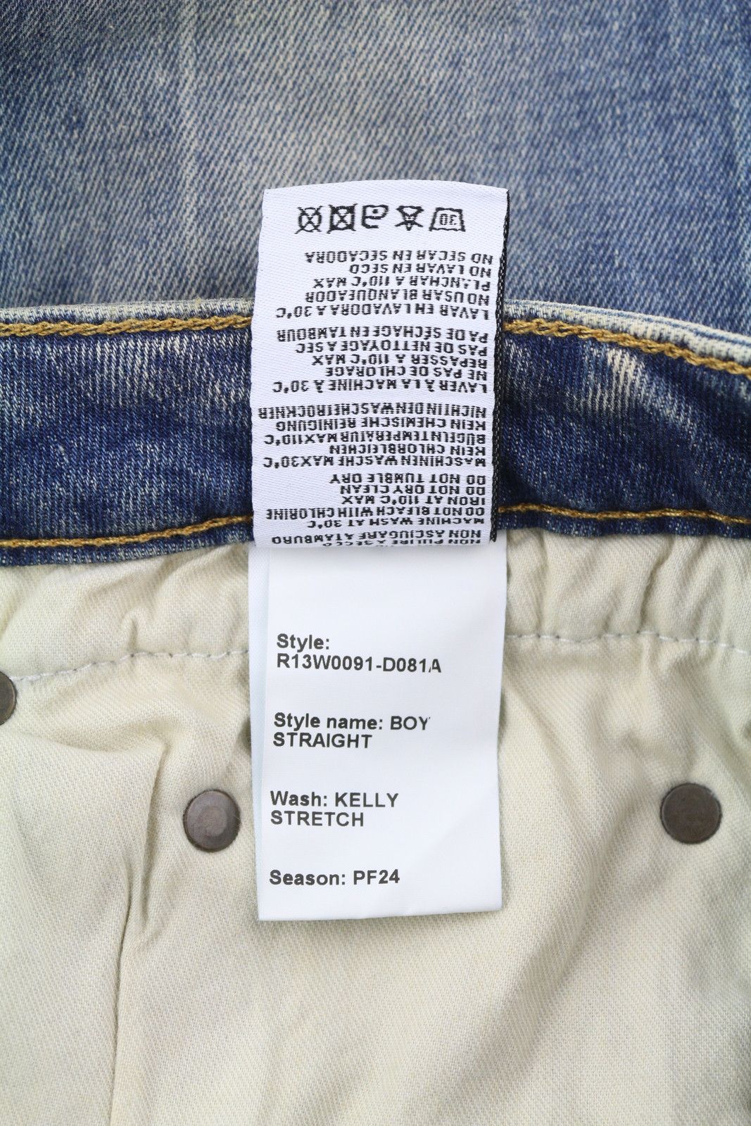 R13 BOY STRAIGHT 27 Washed Ankle Blue Kelly 84450 Size 27" / US 4 / IT 40 - 10 Thumbnail