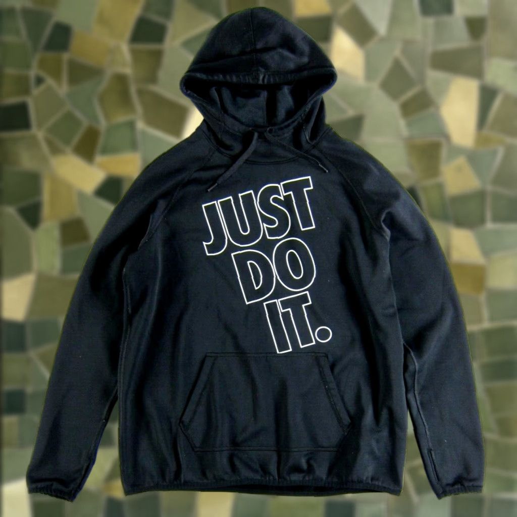 Nike Nike Just Do It Black Logo Hooded Sweatshirt Men Large Size US L / EU 52-54 / 3 - 1 Thumbnail