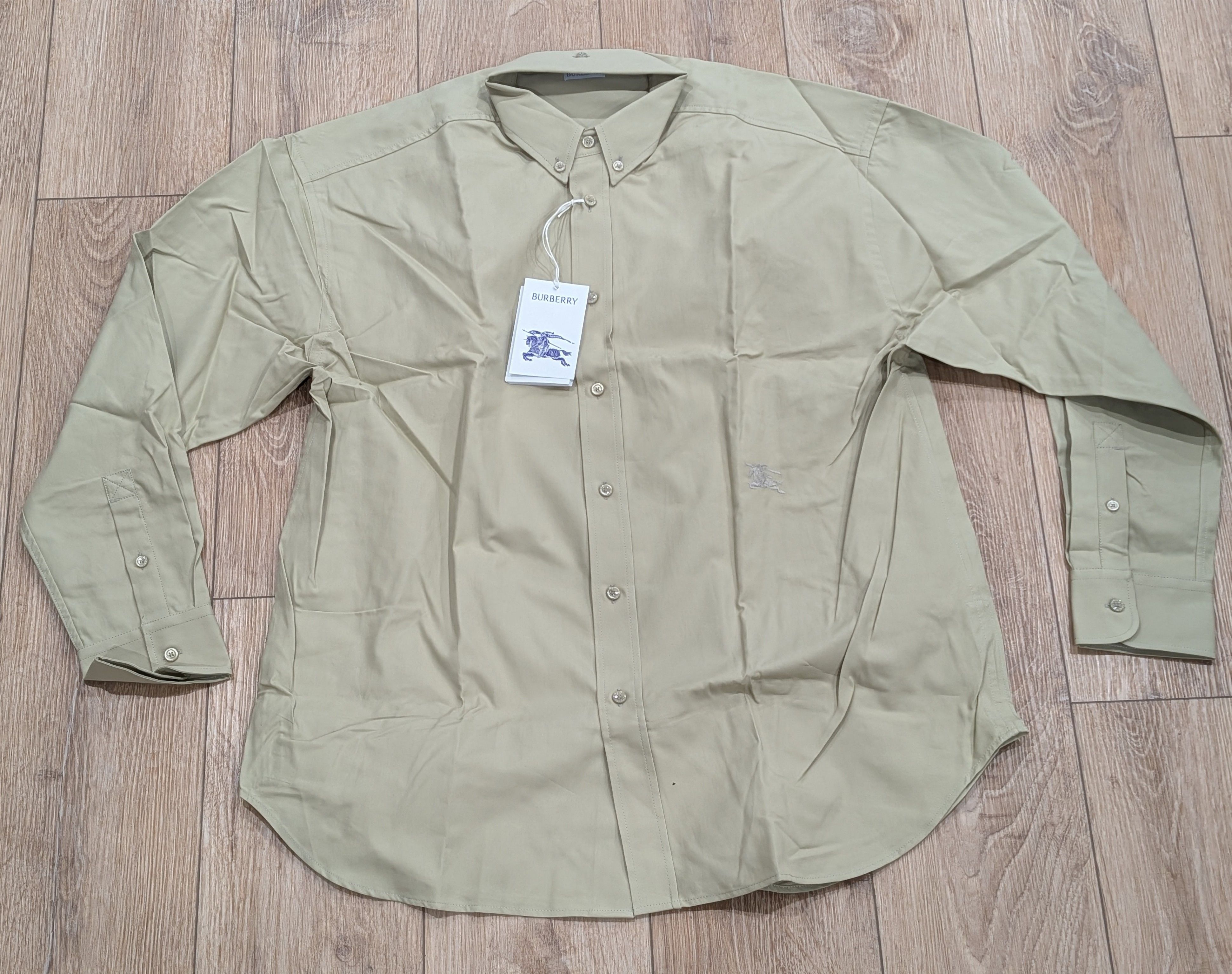 Burberry BURBERRY Cotton Oxford EKD Logo Button Up Shirt Hunter Large Size US L / EU 52-54 / 3 - 1 Thumbnail
