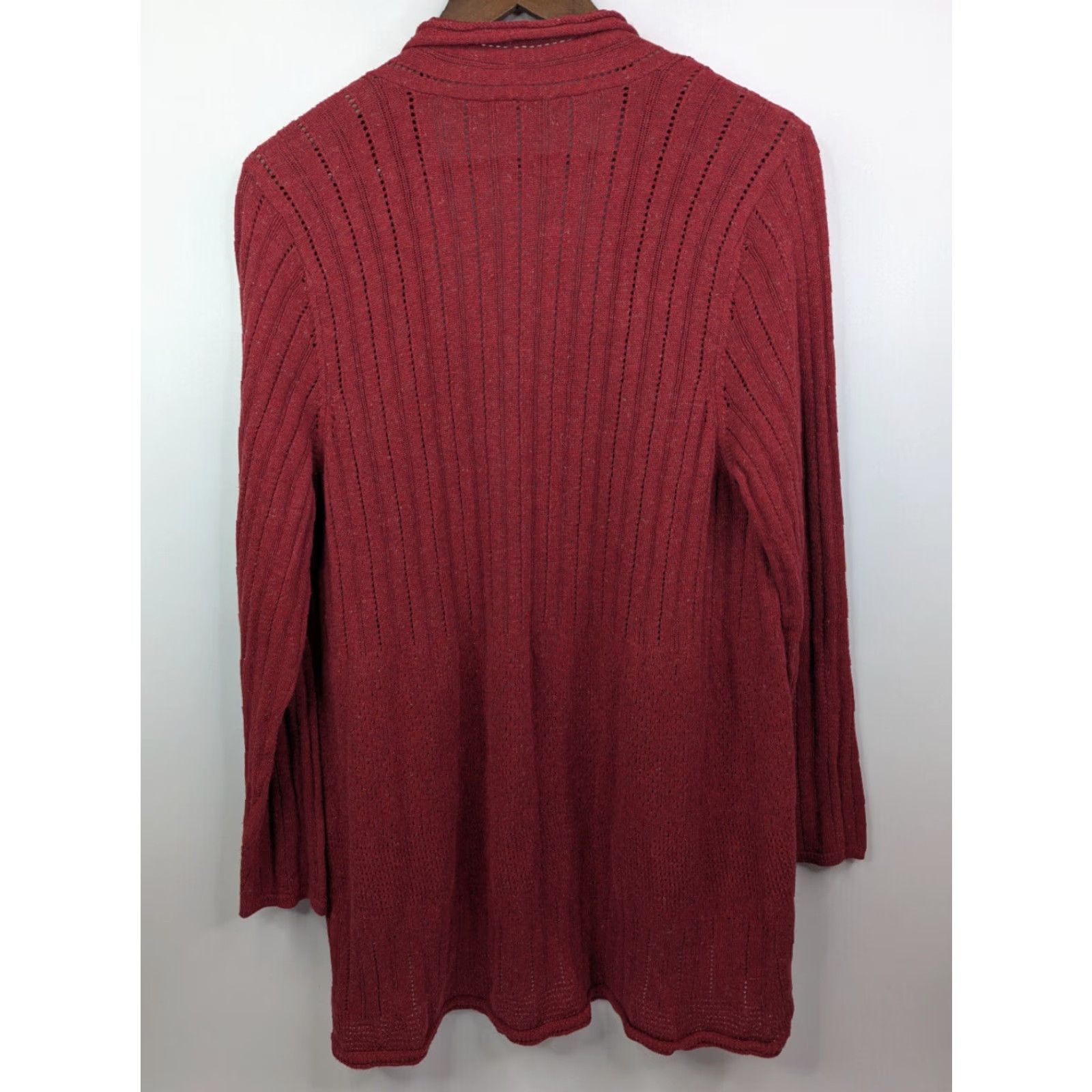 Eileen Fisher Eileen Fisher Cardigan Open Front Long Sleeve Duster Maroon 1X Women Sweater Casual Caprice 1X? Size XL / US 12-14 / IT 48-50 - 3 Thumbnail