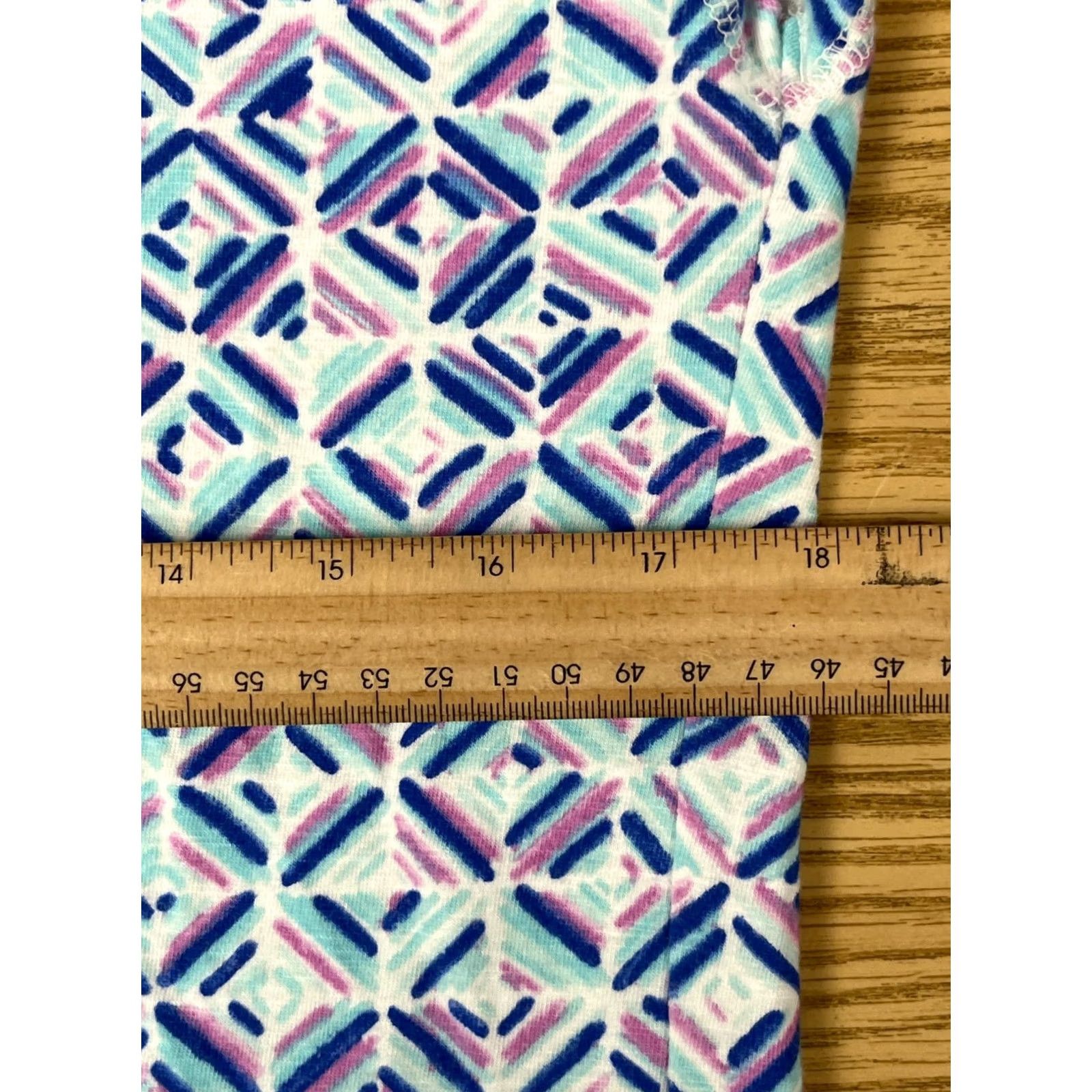 Talbots T by Talbots Top Womens S Multicolor Geometric Print Short Sleeve Stretch Shirt Size S / US 4 / IT 40 - 7 Thumbnail