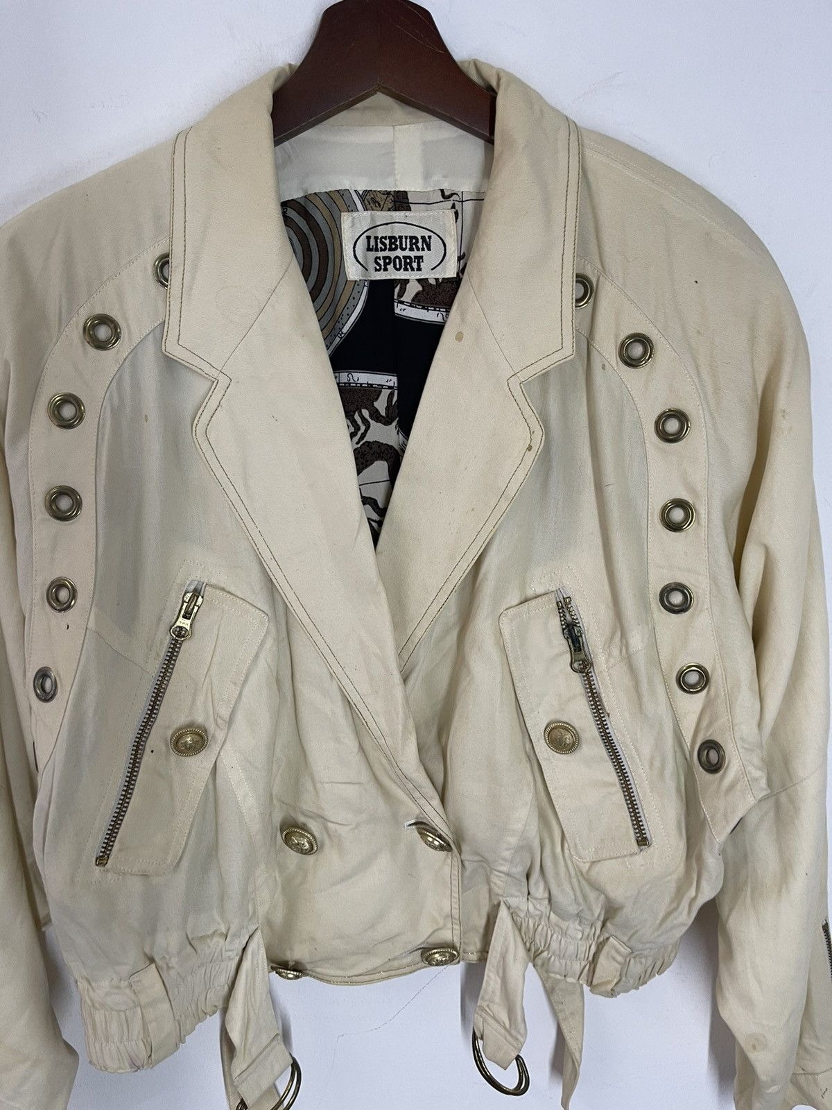 Issey Miyake ARCHIVAL DESIGNER🔥 Vtg Bondage Grommet Crop Jacket Size US M / EU 48-50 / 2 - 2 Thumbnail