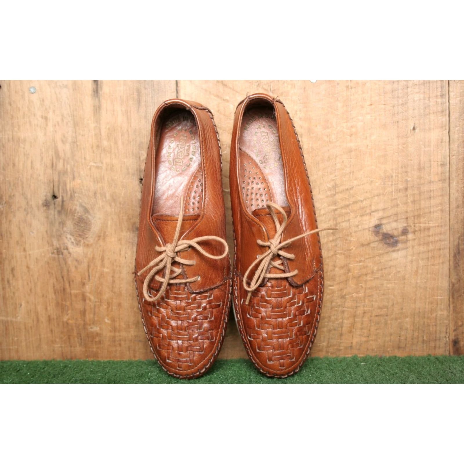 Vintage VINTAGE Dexter Classics Woven Brown Leather Lace Up Huaraches Women's 6.5 M Oxford Shoe Mens Womens Girls Boys Size US 7 / IT 37 - 4 Thumbnail