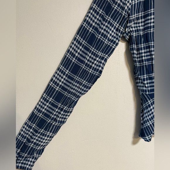 Aritzia Wilfred Free Navy White Plaid Wrap Tie Blouse XS Size XS / US 0-2 / IT 36-38 - 6 Thumbnail