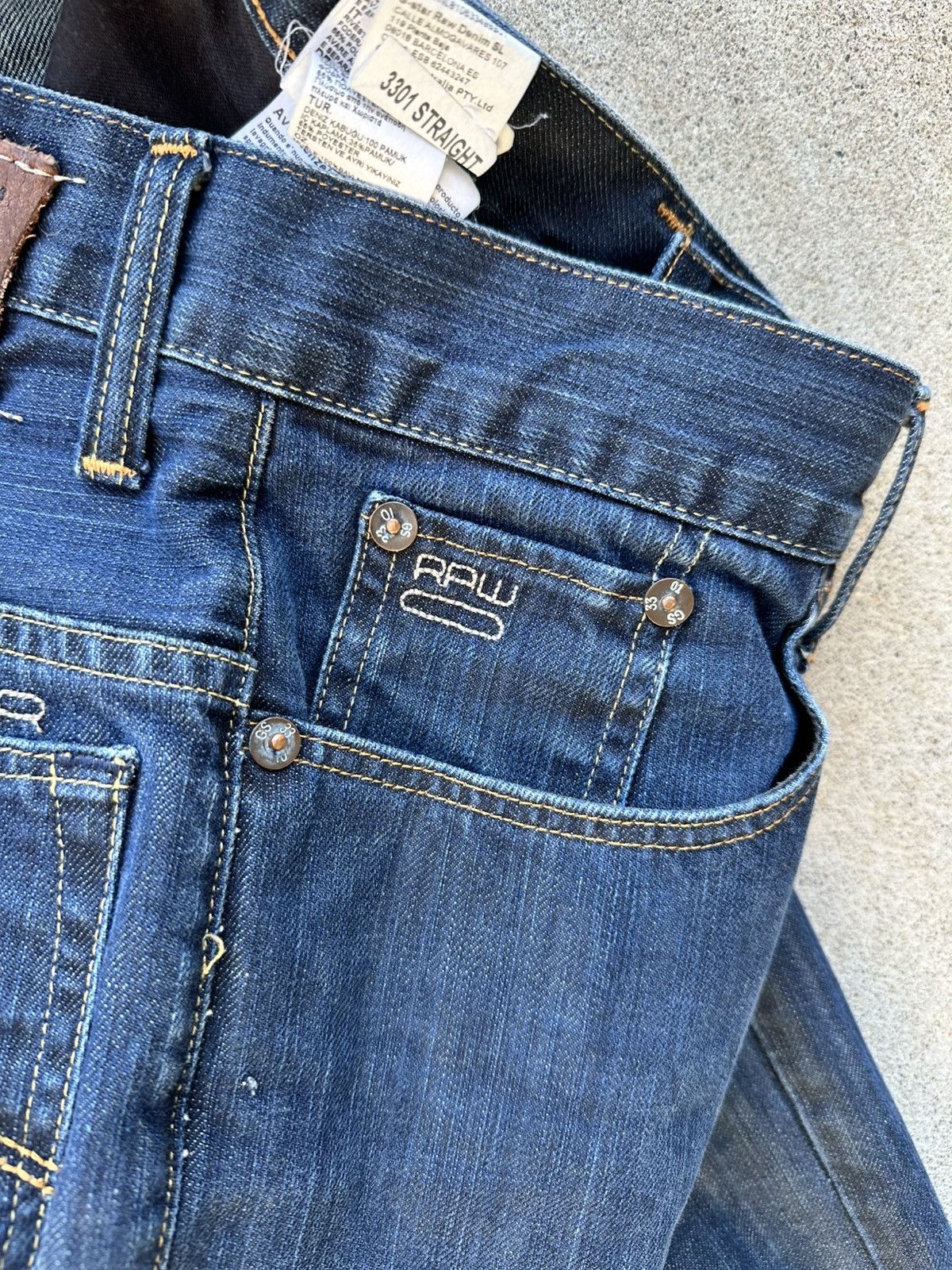 G-Star G Star Raw Denim Jeans Men Size 30x32 Straight Fit Dark Wash Size US 30 / EU 46 - 8 Thumbnail