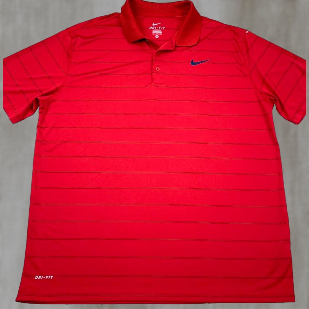 Nike Nike Polo Shirt Men XL Red Striped Dri Fit Performance Golf Polo Nike Dri-FIT Shirt Men XL Red Striped Sportswear Casual/Activewear Mens Polo Shirt Size US XL / EU 56 / 4 - 1 Thumbnail