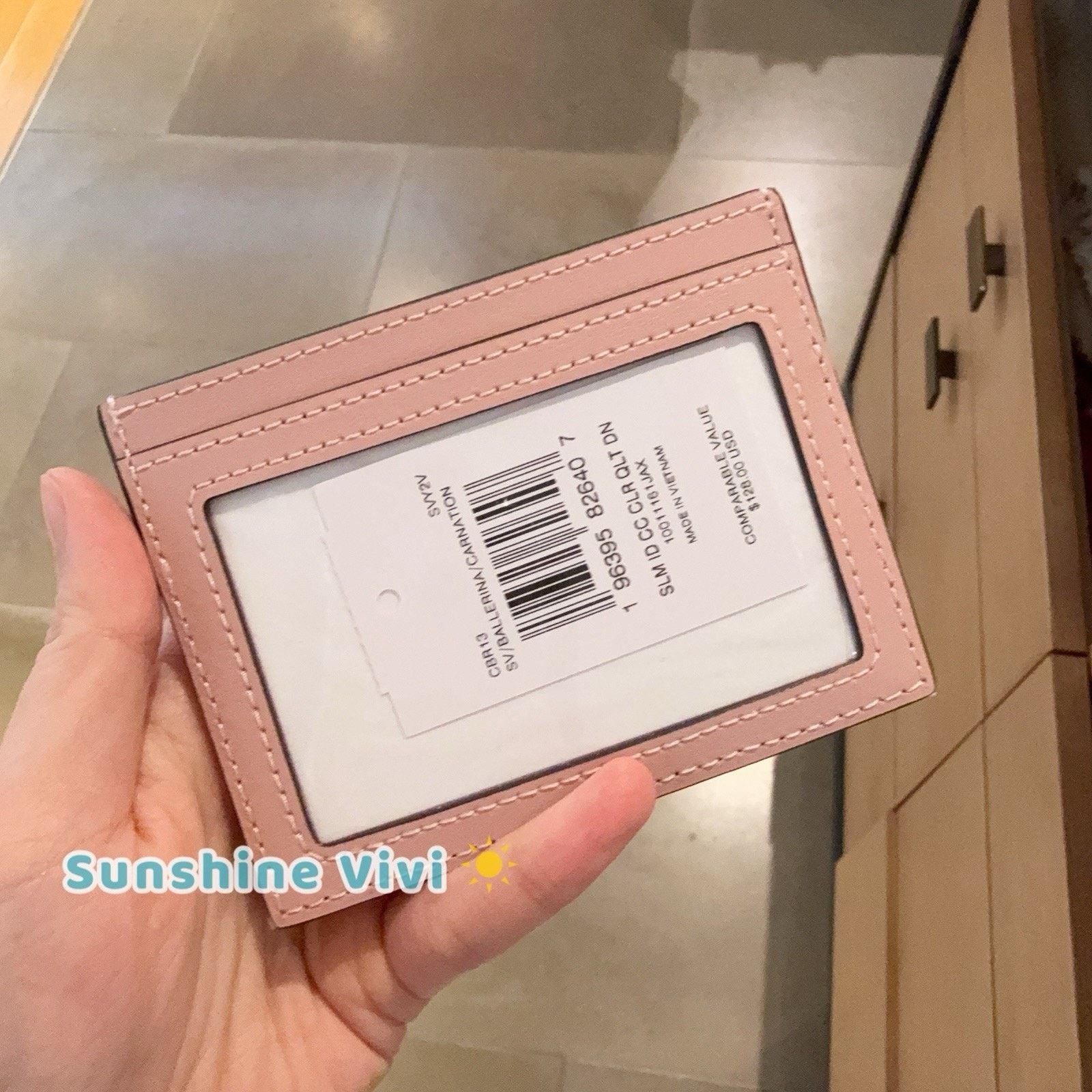 Coach NWT Coach Slim ID Card Case Denim Leather CBR13 Carnation Size ONE SIZE - 2 Thumbnail
