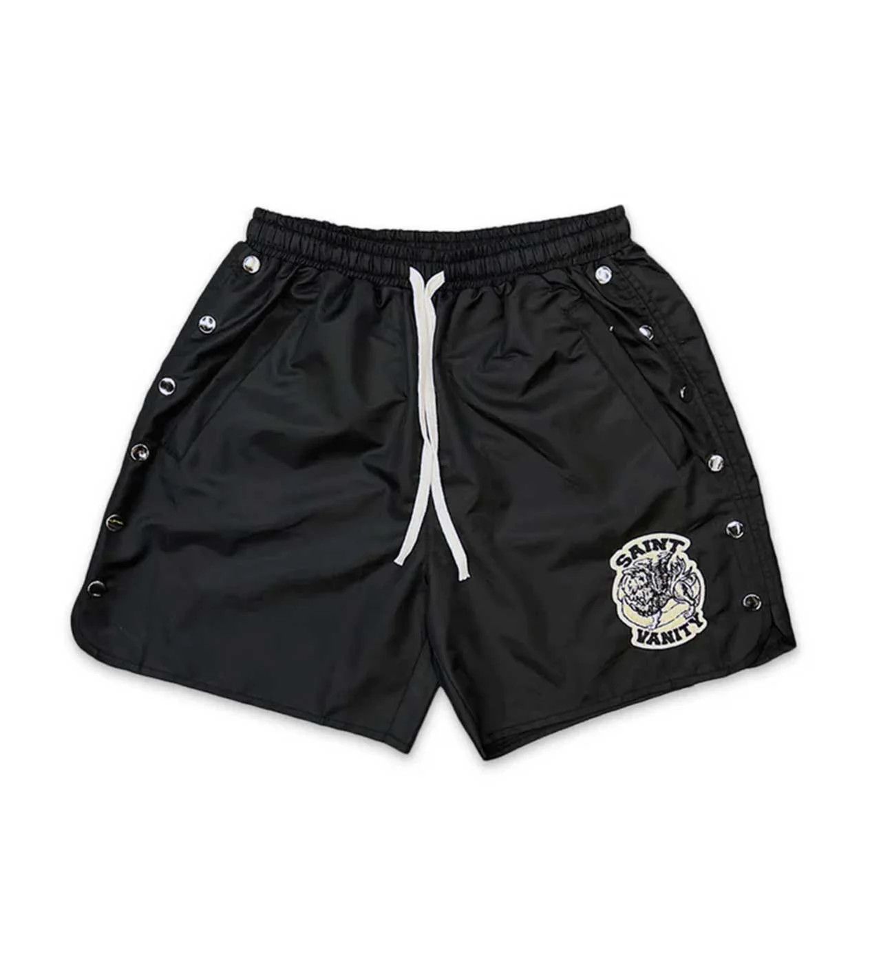 Saint Vanity Saint Vanity Black Nylon Button Shorts Size US 38 / EU 54 - 1 Preview