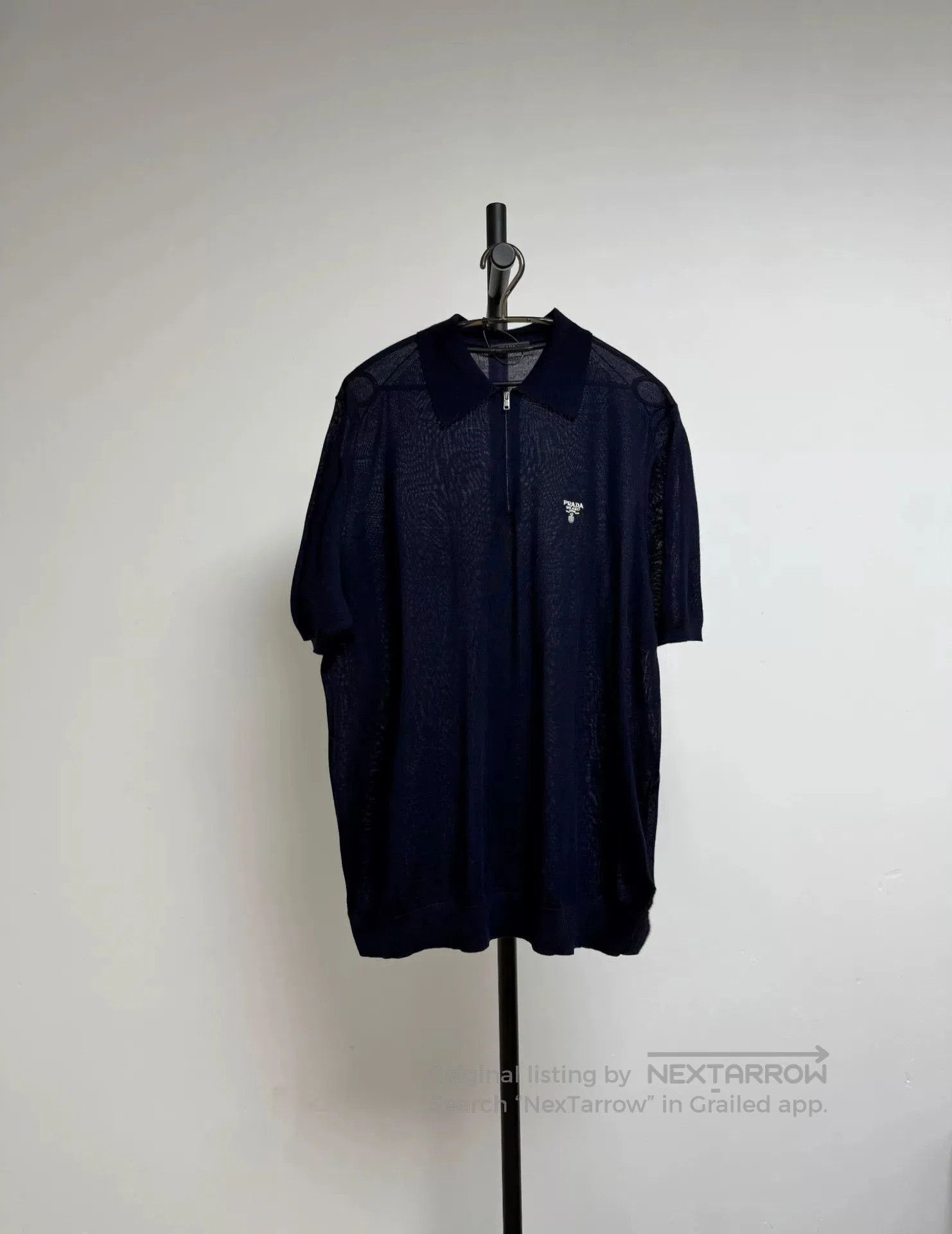 Prada Prada Navy Wool Short-Sleeve T-Shirt. Size US L / EU 52-54 / 3 - 1 Thumbnail
