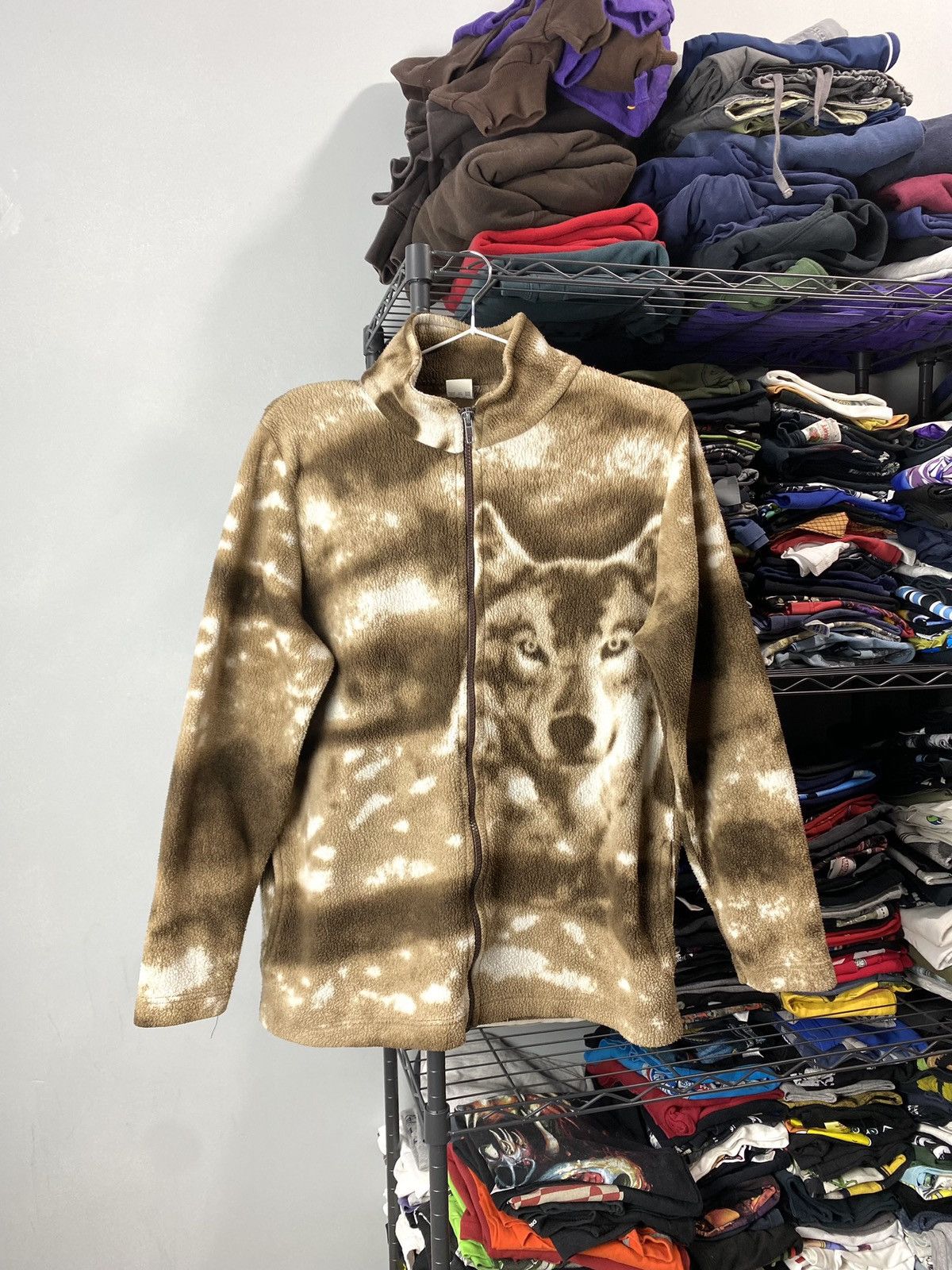 Other 90’s Vintage Wolf Fleece Jacket Vtg Hype Supreme Style Size S / US 4 / IT 40 - 1 Thumbnail