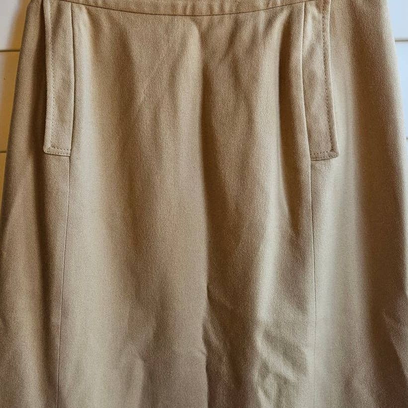 Pendleton Young Pendleton Vintage Wool Khaki High Waist A-Line Skirt Size 28" / US 6 / IT 42 - 2 Thumbnail