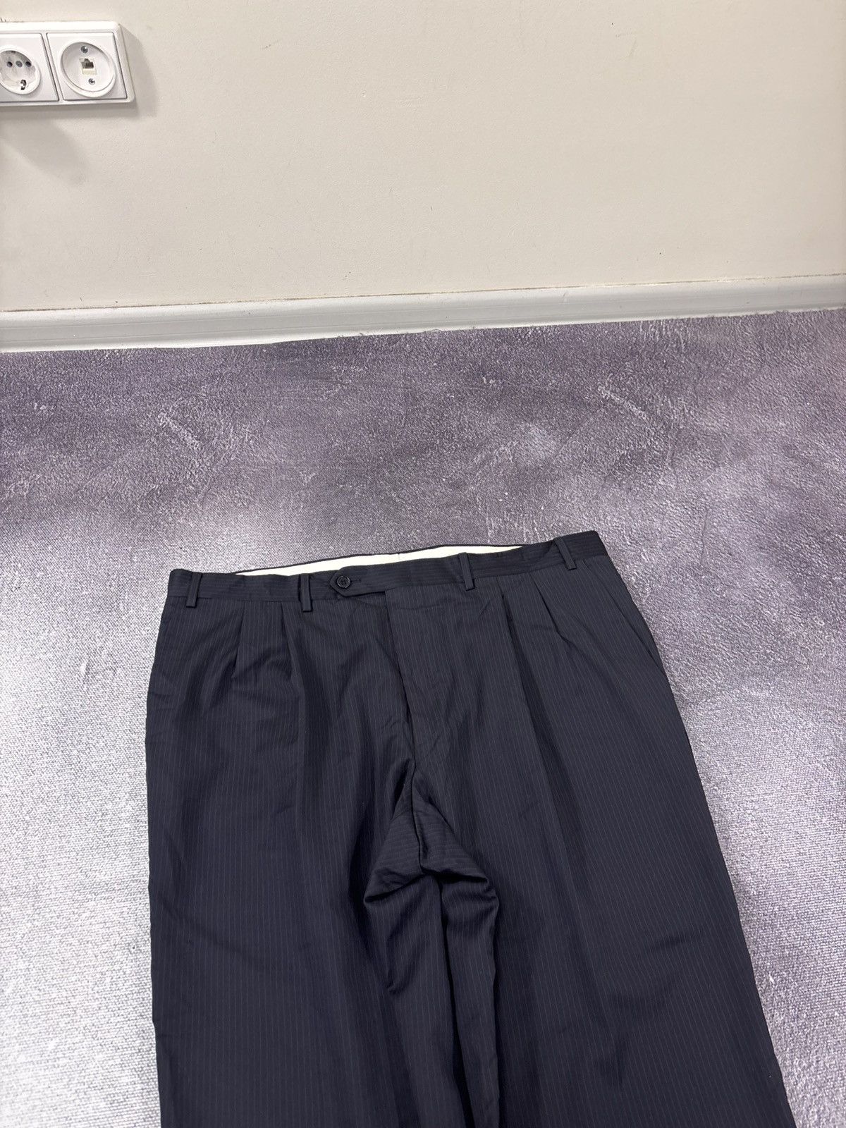Canali Canali Men’s Navy Blue Pleated Wool Dress Pants Trousers Size US 38 / EU 54 - 4 Thumbnail