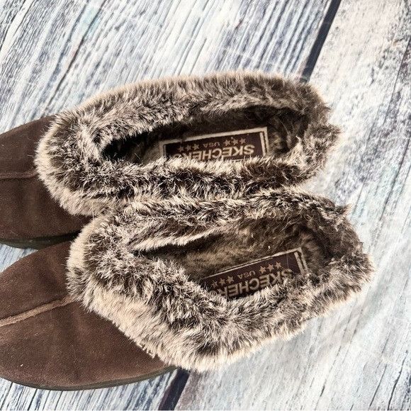 SKECHERS Vintage Skechers Women's Brown Suede Faux Fur-Lined Slip-On Size US 7.5 / IT 37.5 - 6 Thumbnail