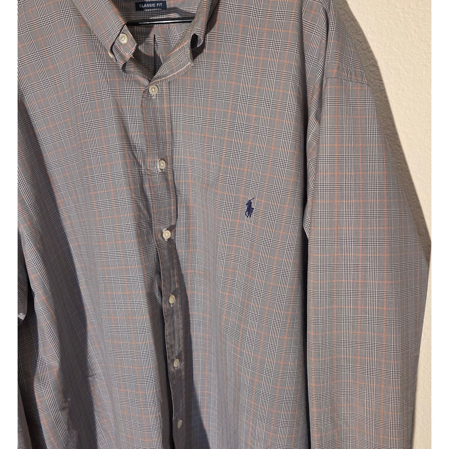 Polo Ralph Lauren Ralph Lauren Men's Classic Fit 2XL Gray Button Down Shirt Size US XXL / EU 58 / 5 - 3 Thumbnail