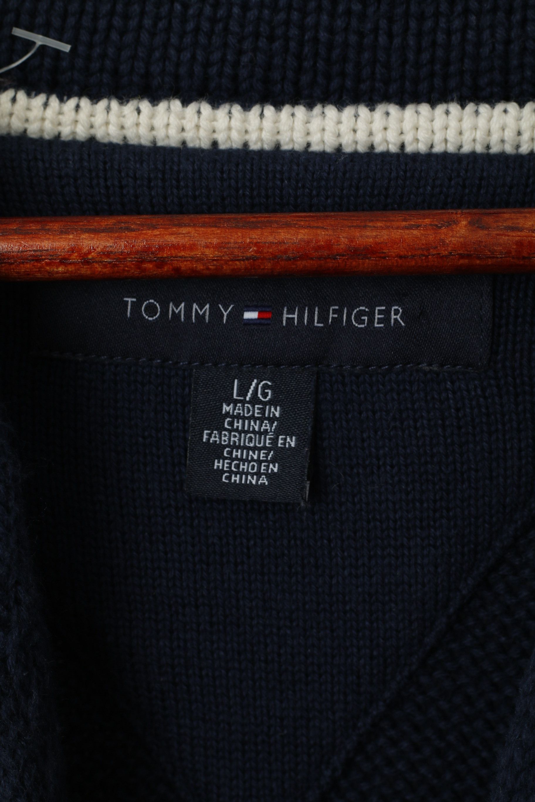 Tommy Hilfiger Tommy Hilfiger Men L Jumper Navy Cotton Knit 0539 Size US L / EU 52-54 / 3 - 5 Thumbnail