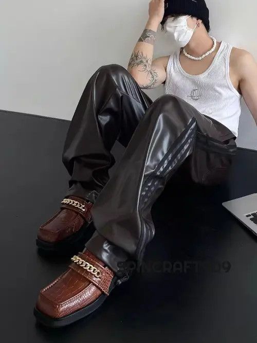 VIBE Track Faux Leather Pants Size US 30 / EU 46 - 1 Thumbnail