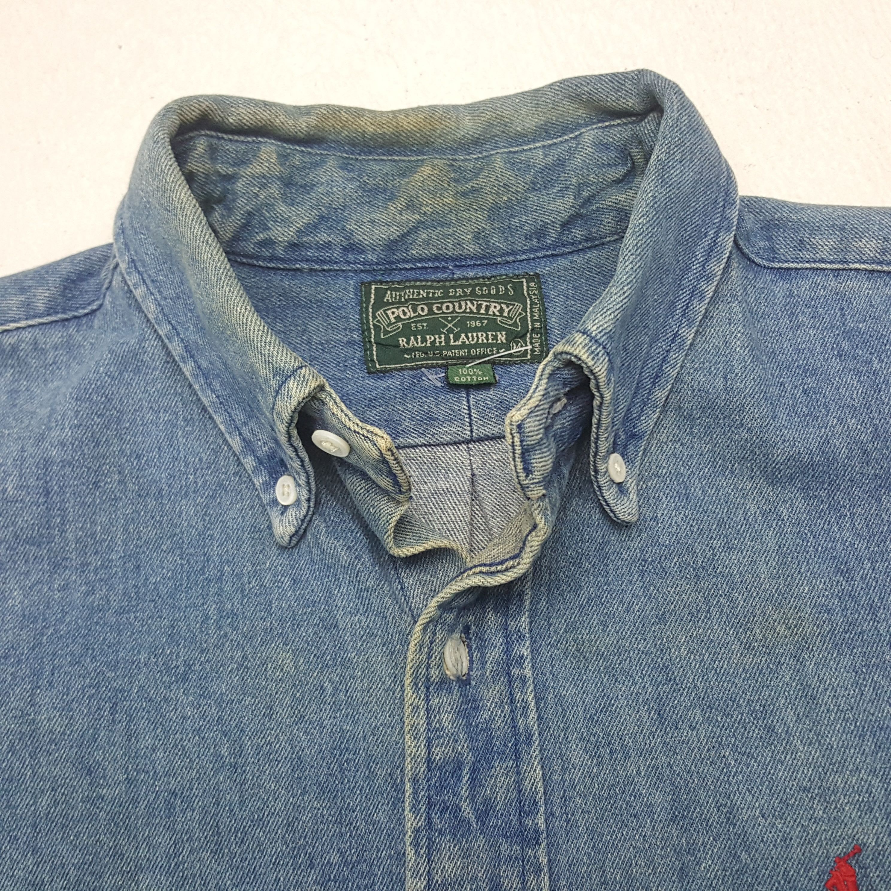 Polo Ralph Lauren × Vintage Vintage Polo Country x Ralph Lauren Denim Button up Shirt Size US L / EU 52-54 / 3 - 5 Thumbnail