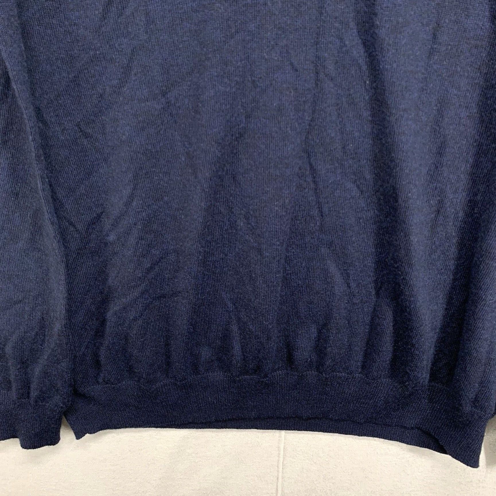 Joseph Abboud Joseph Abboud Sweater Men XL Blue Wool V-Neck Pullover All Seasons Lightweight Regular Fit Mens Size US XL / EU 56 / 4 - 6 Thumbnail