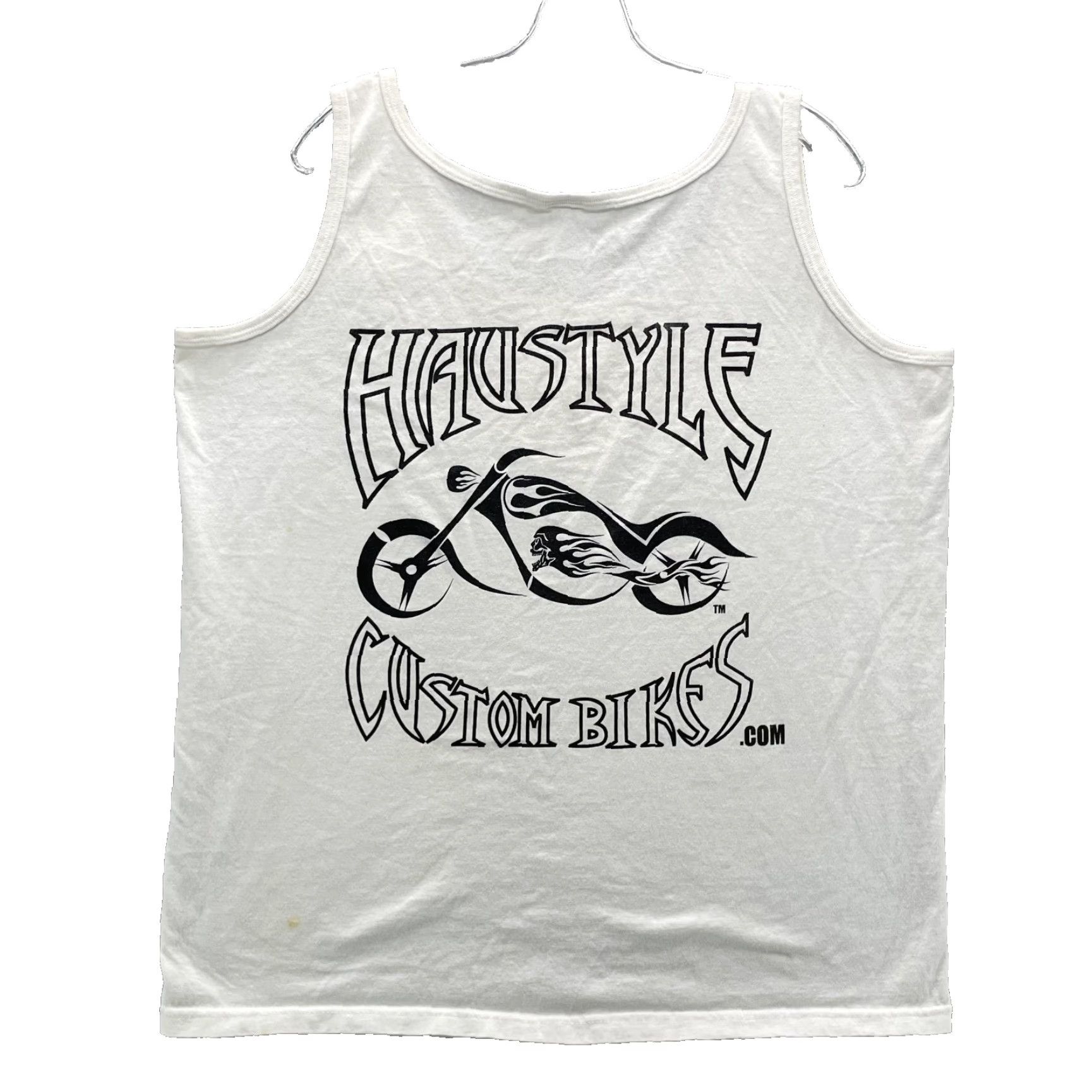 Anvil VTG Anvil Haustyles Custom Bikes T-Shirt Women XL White Tank Top Moto Biker Y2k Size XL / US 12-14 / IT 48-50 - 2 Thumbnail