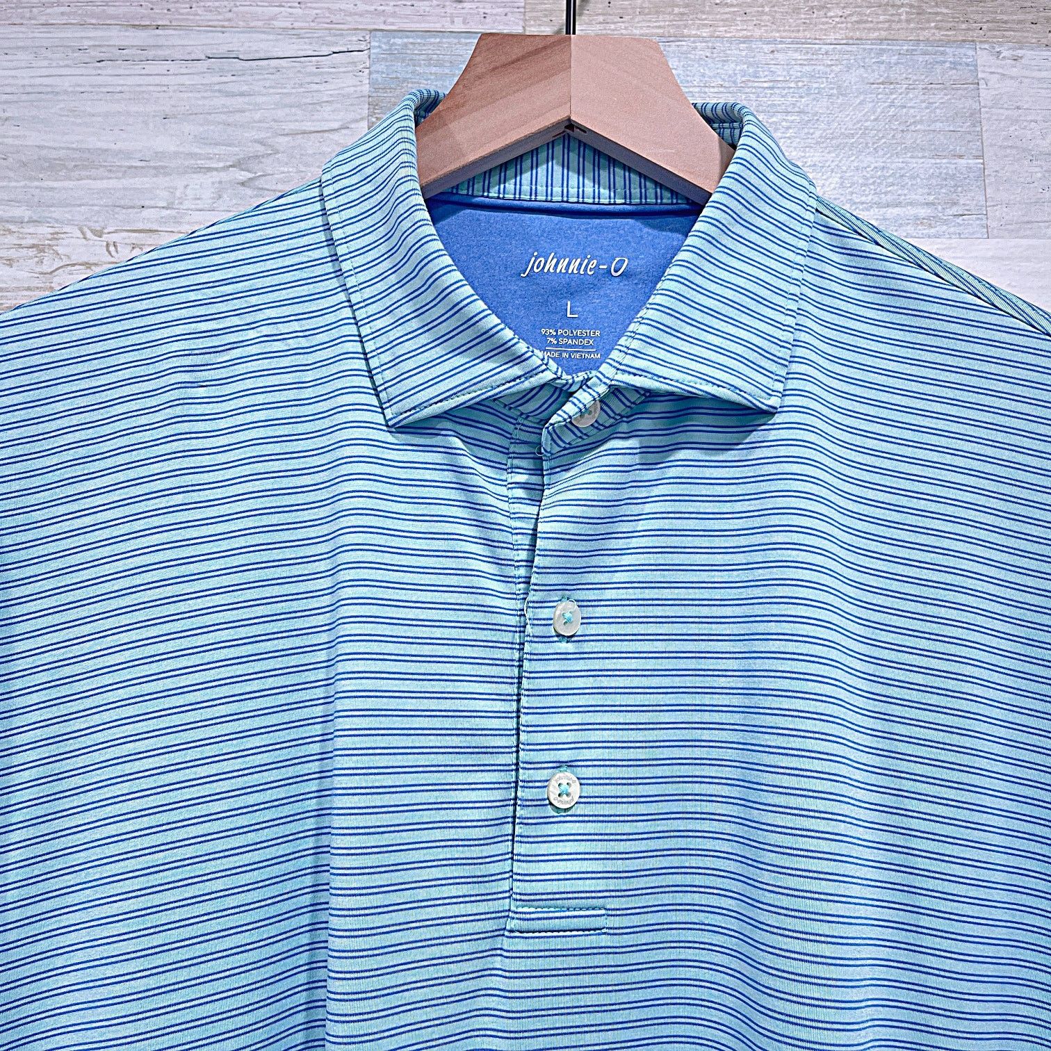 johnnie-O JOHNNIE O Striped Golf Polo Whirlwind Golf Club Mens Large Size US L / EU 52-54 / 3 - 2 Thumbnail