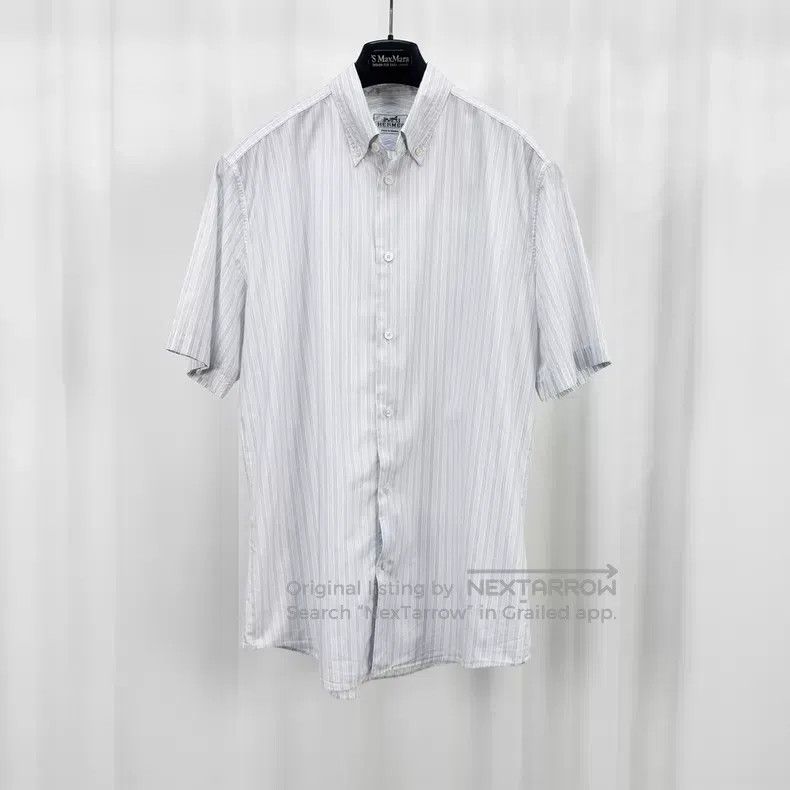 Hermes Hermes Striped Short Sleeve Shirt Size US XXS / EU 40 - 1 Thumbnail