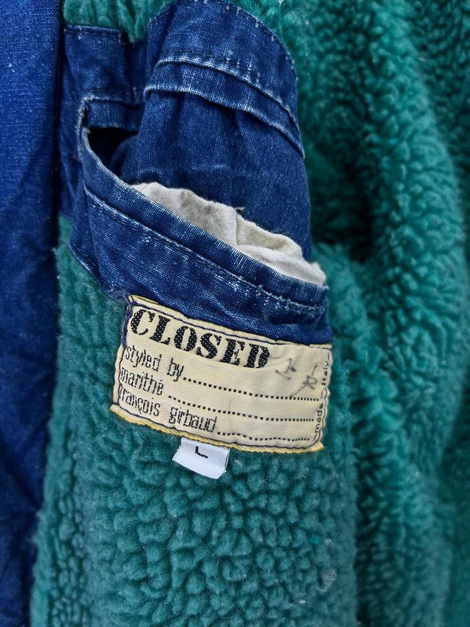 Marithe + Francois Girbaud Vintage Marithe Francois Girbaud Closed Sherpa Denim Jacket Size US L / EU 52-54 / 3 - 7 Thumbnail