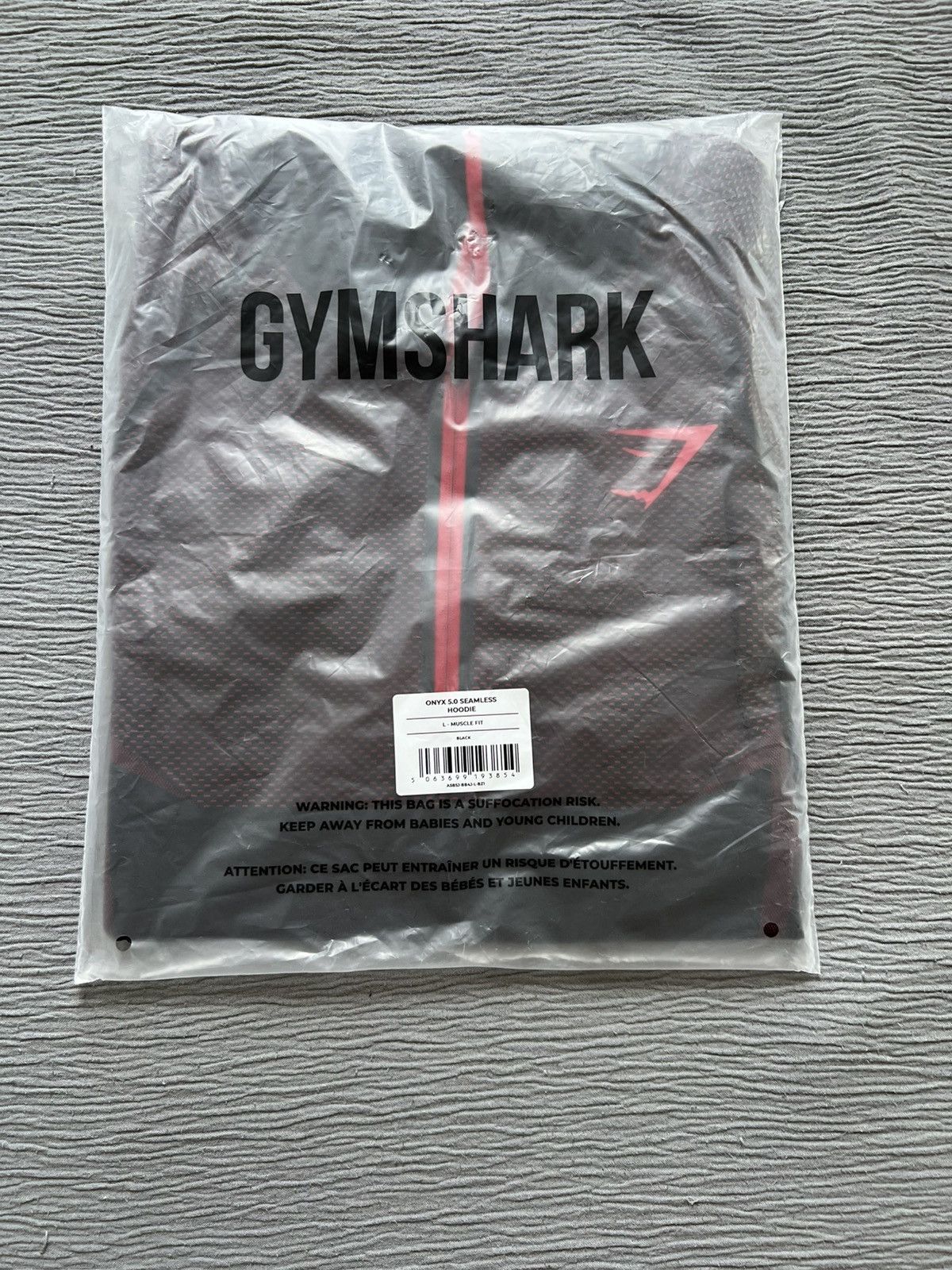 Gymshark ONYX 5.0 SEAMLESS LONG SLEEVE T-SHIRT BLACK/CARMINE RED