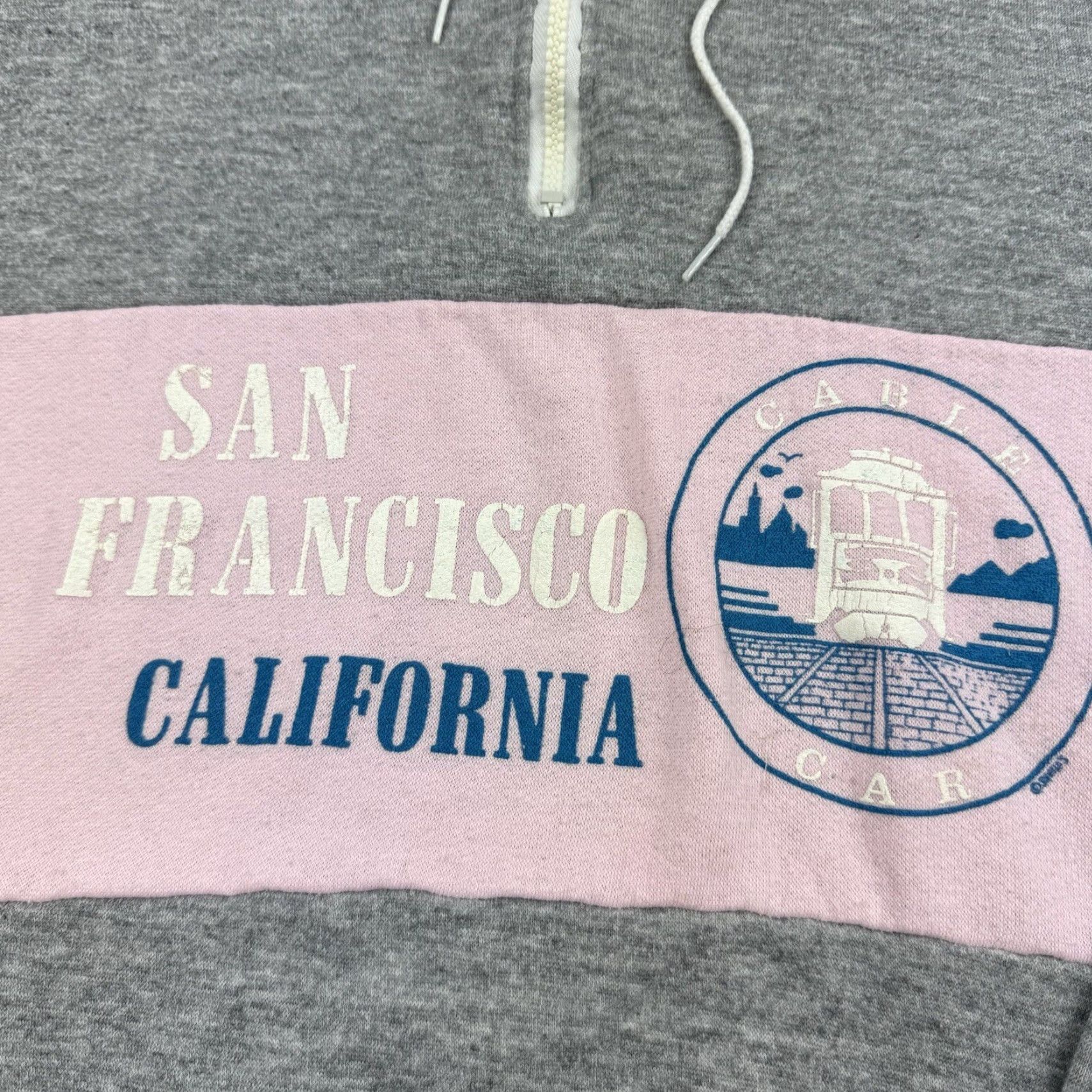 Pinko VINTAGE Jacqe San Francisco Sweatshirt Shirt Adult Large Gray 1970s Quarter Zip 1970s Mens Pullover Small Details: Solid, Zip, Collared Mens Size US L / EU 52-54 / 3 - 2 Thumbnail