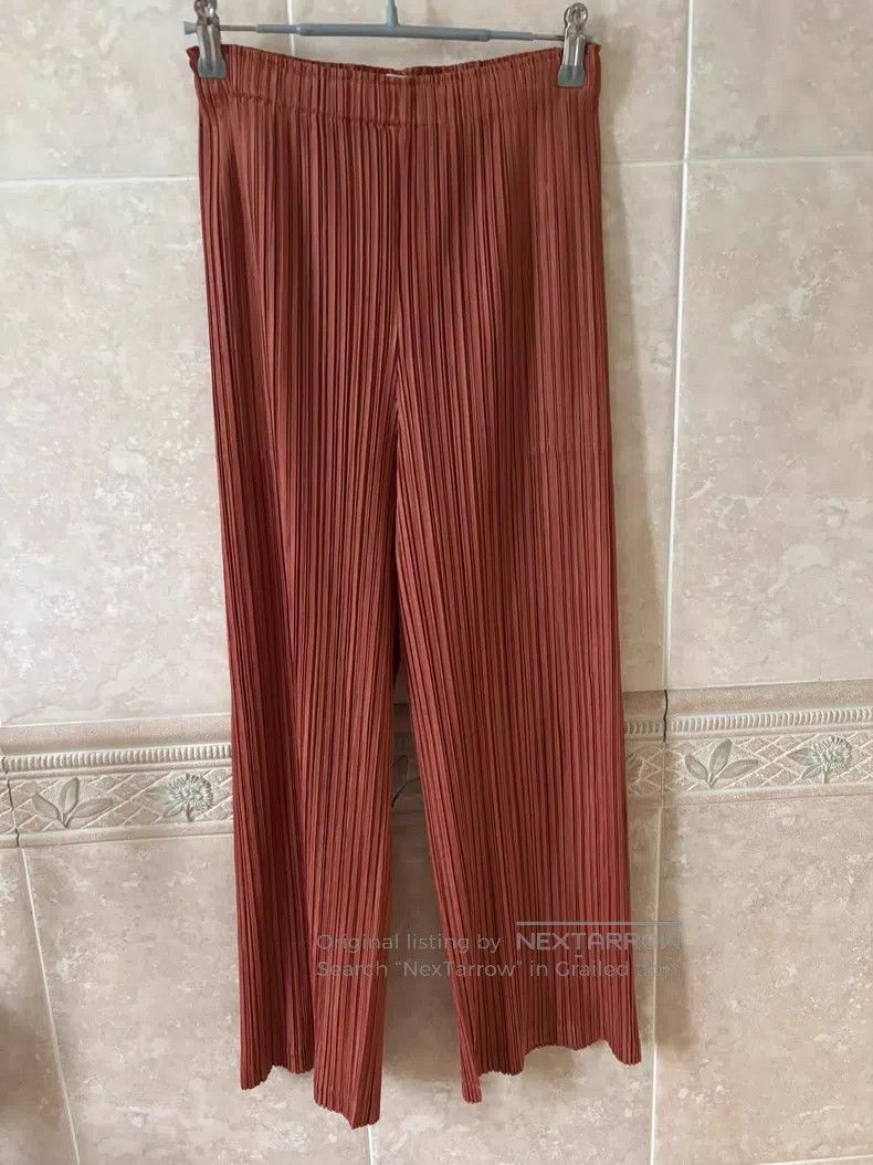 Issey Miyake Issey Miyake Brown straight-leg pants Size 25" / US 0 / IT 36 - 2 Thumbnail