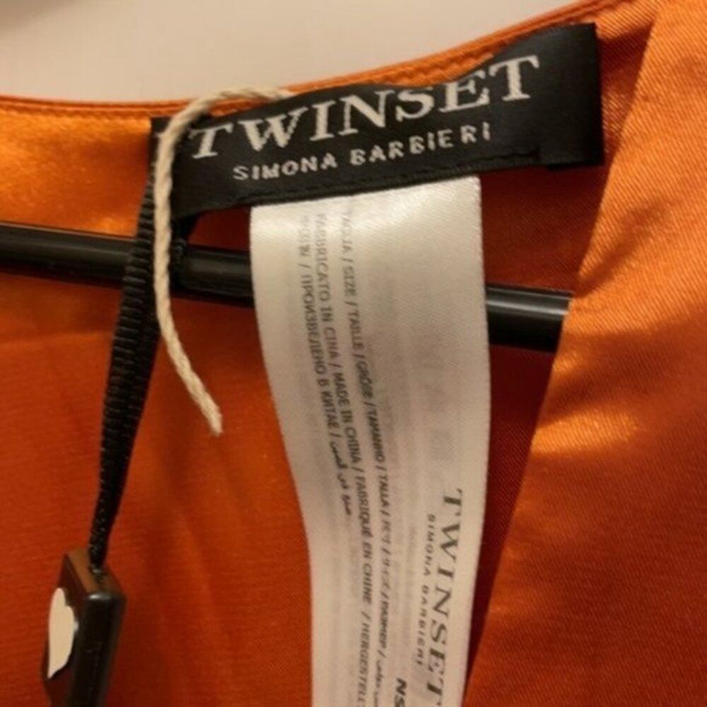 TWINSET Twinset Satin Jersey Dress with wide sleeves orange L Size L / US 10 / IT 46 - 6 Thumbnail