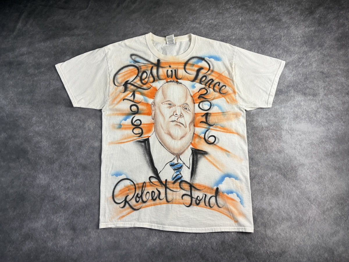 Other 2016 RIP Rob Ford Tee Shirt Custom Air Brush Painted Toronto Size US L / EU 52-54 / 3 - 9 Thumbnail