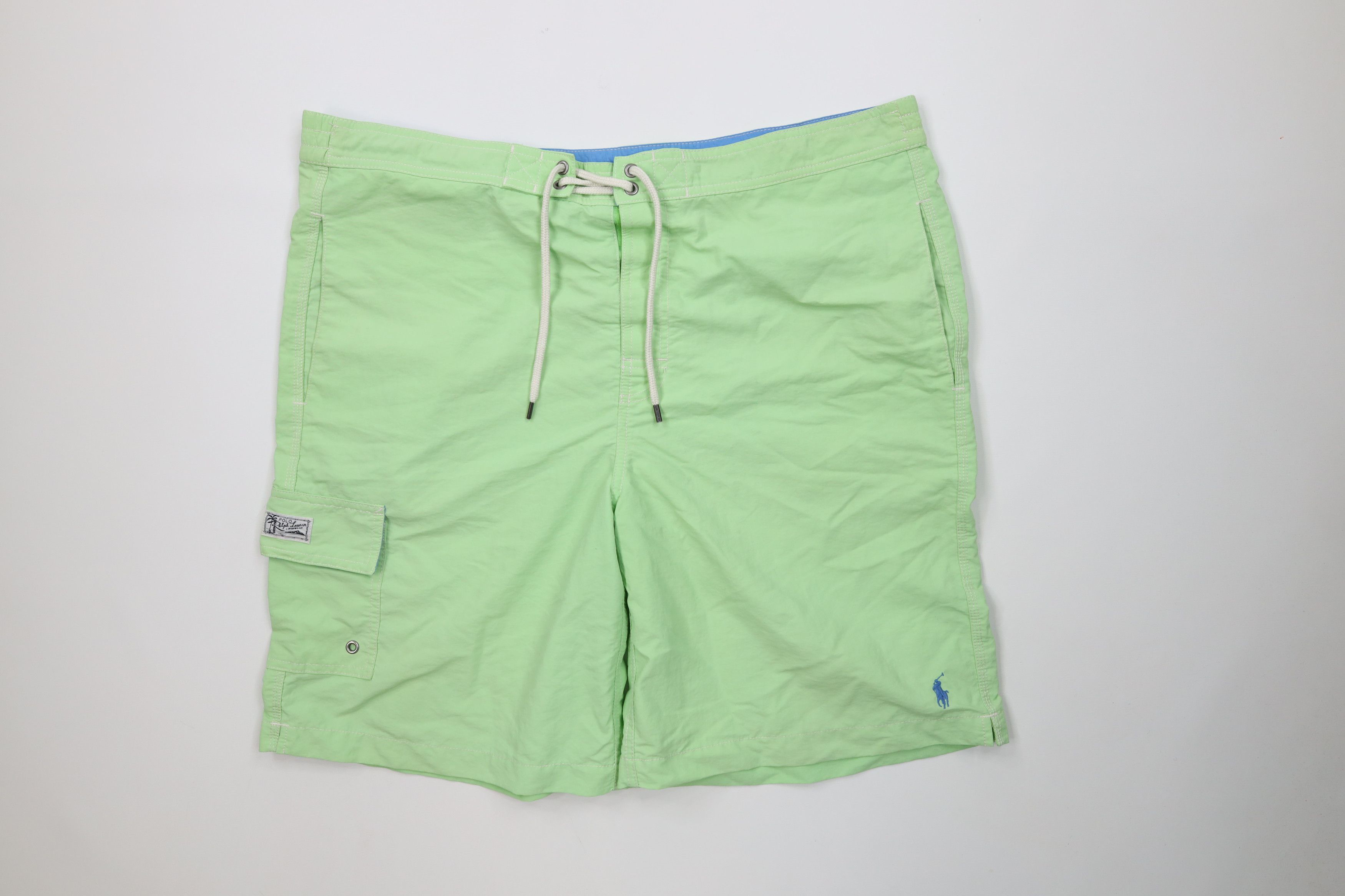 Ralph Lauren Vintage Ralph Lauren Cargo Shorts Swim Trunks Lime Green Size US 34 / EU 50 - 1 Thumbnail