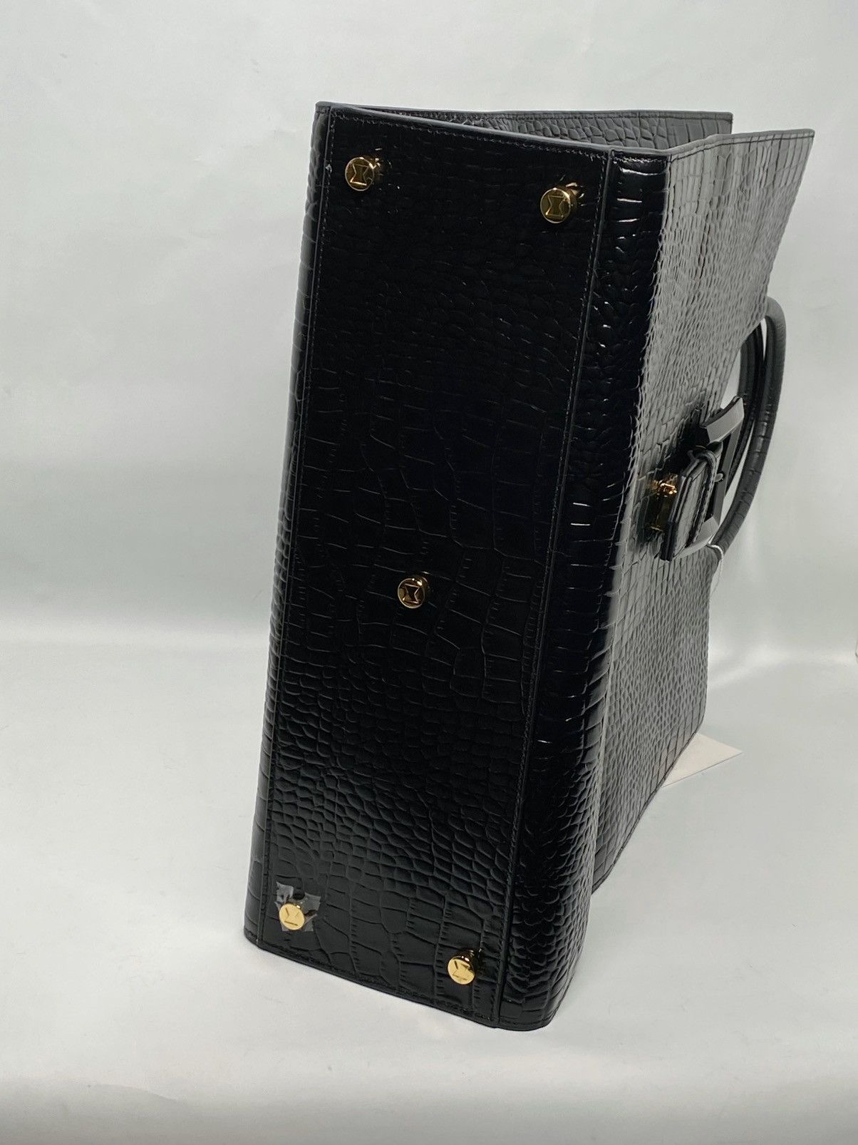 Mac Duggal Mac Duggal Croco Leather Buckle Detail Maxi Tote Bag Size ONE SIZE - 7 Thumbnail