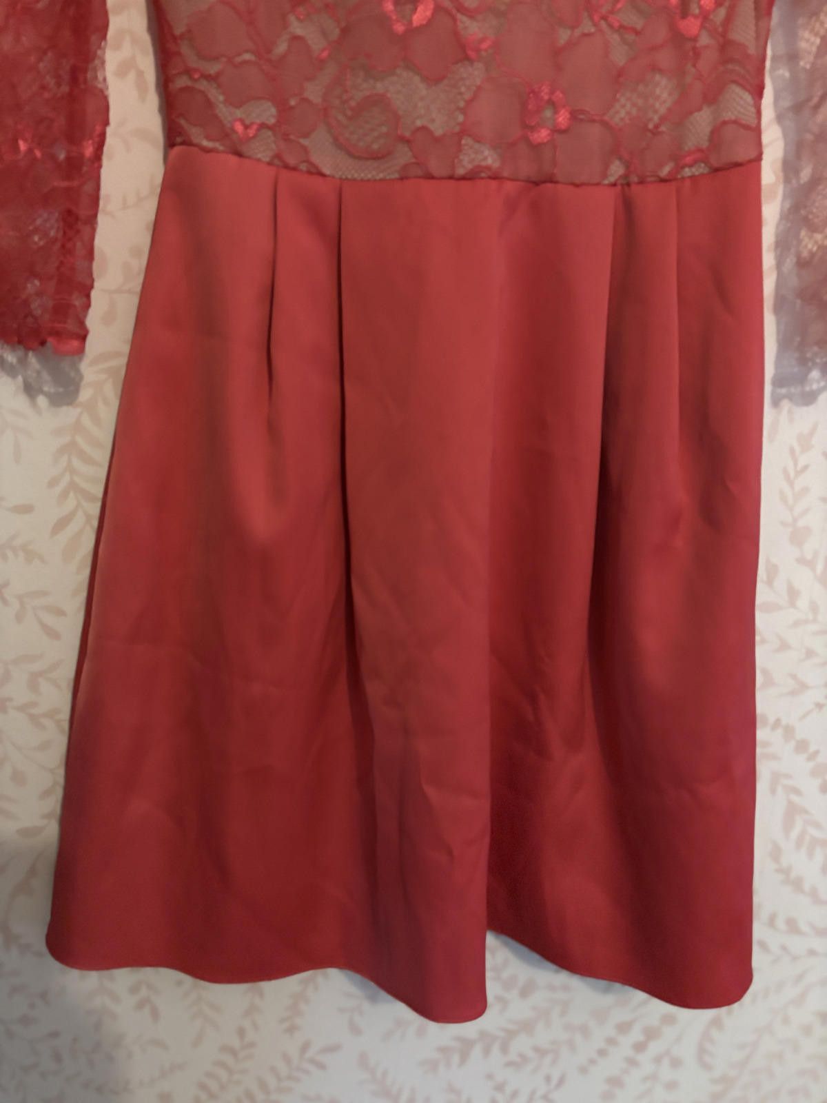Designer NWT Erin Fetherston Rosebud Fit/Flare Lace Long Sleeve Dress Size S / US 4 / IT 40 - 4 Thumbnail
