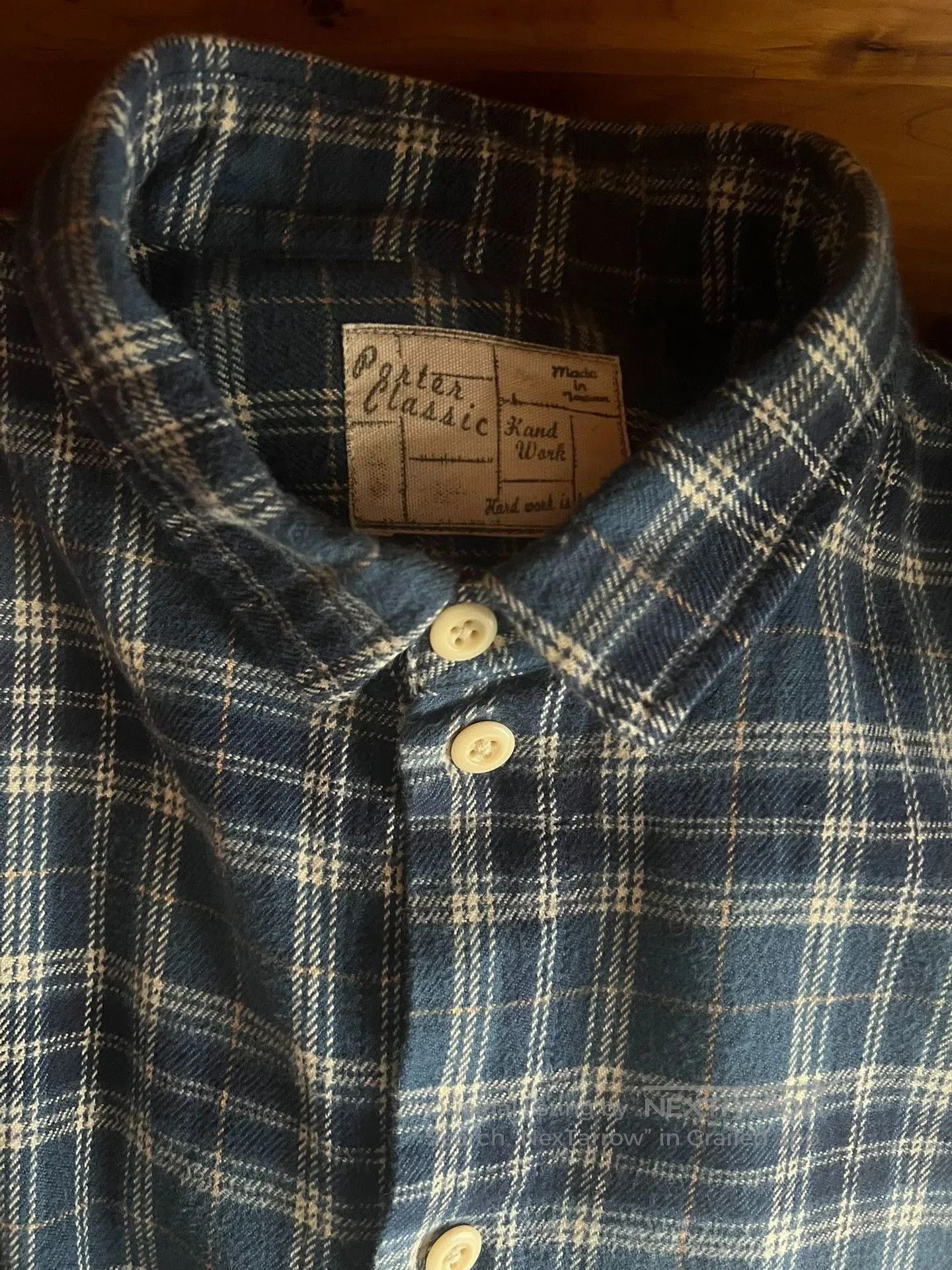 Porter Classic Porter Classic Indigo Check Long Shirt. Size US M / EU 48-50 / 2 - 9 Thumbnail