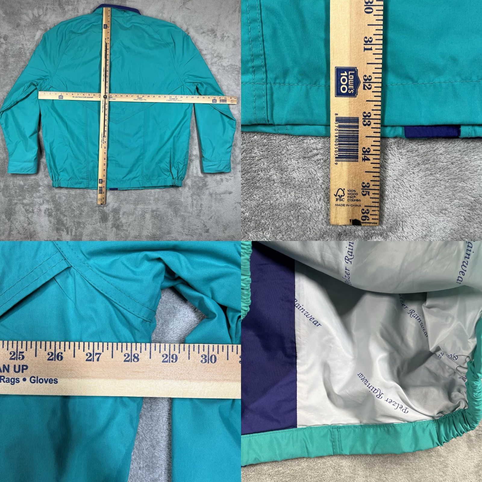 Vintage VINTAGE Pelzer Rainwear Jacket Nylon Water Resistant Turquoise Blue 2XL Men Zip. Size US XXL / EU 58 / 5 - 9 Thumbnail