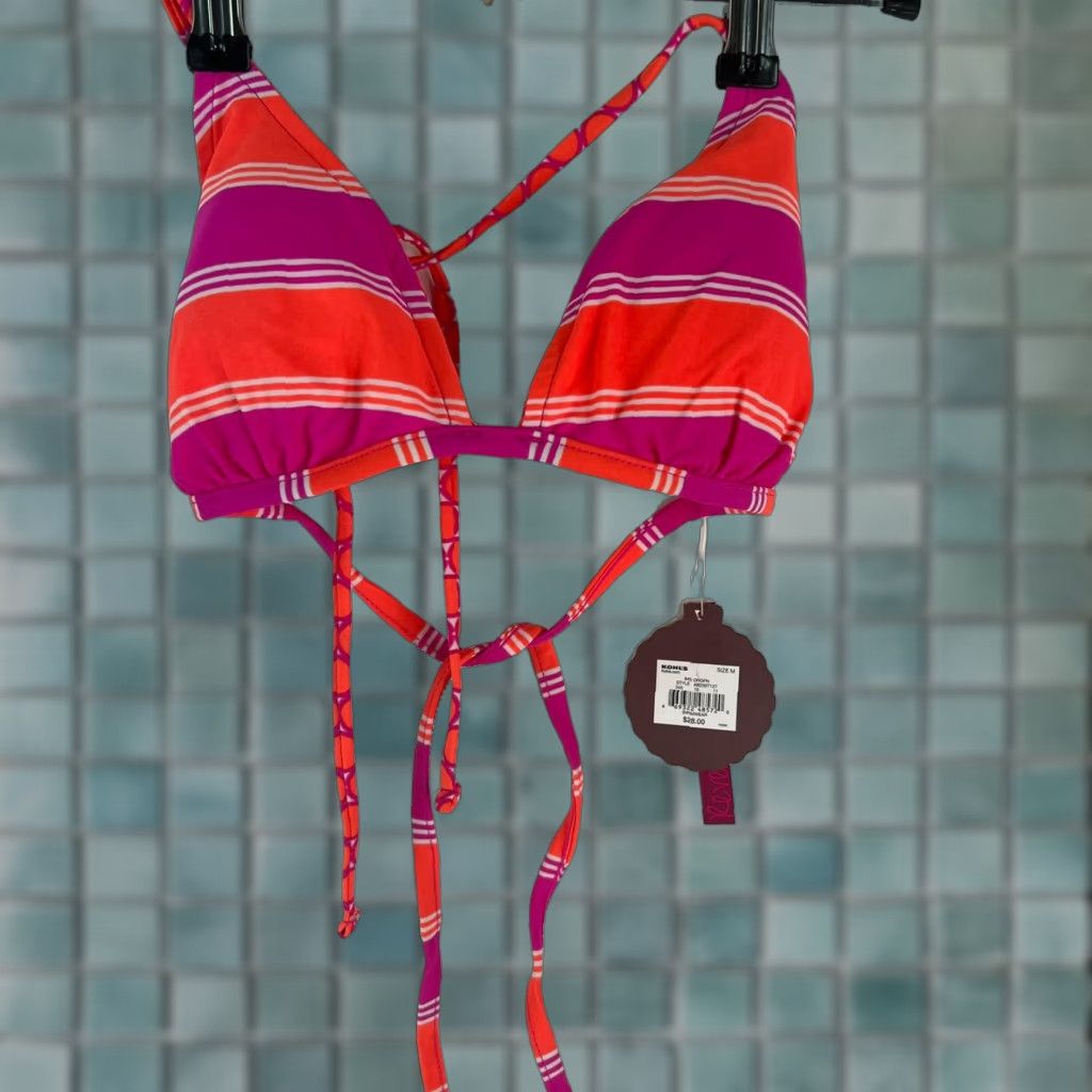 Pinko VINTAGE SO Womens Bikini Top Swimwear Reversible Padded Adjustable Spaghetti Strap Orange Beach 2020s Womens Size M / US 6-8 / IT 42-44 - 1 Thumbnail