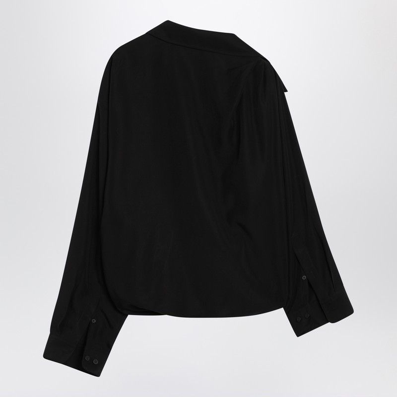 Balenciaga Balenciaga One-Shoulder Black Shirt In Poplin Size M / US 6-8 / IT 42-44 - 1 Thumbnail