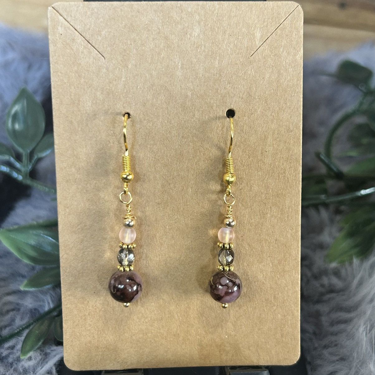 Handmade Handcrafted elegant art glass and crystal dangle earrings Size ONE SIZE - 2 Thumbnail