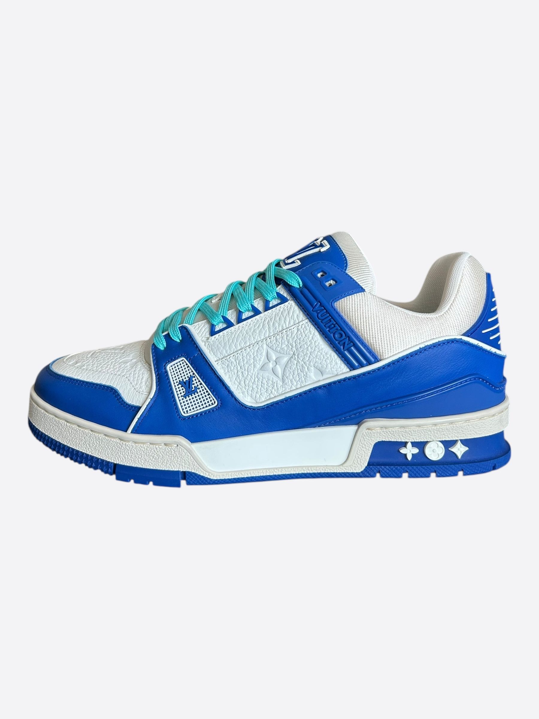 Louis Vuitton Louis Vuitton Blue & White Monogram Trainers Size US 9 / EU 42 - 3 Thumbnail