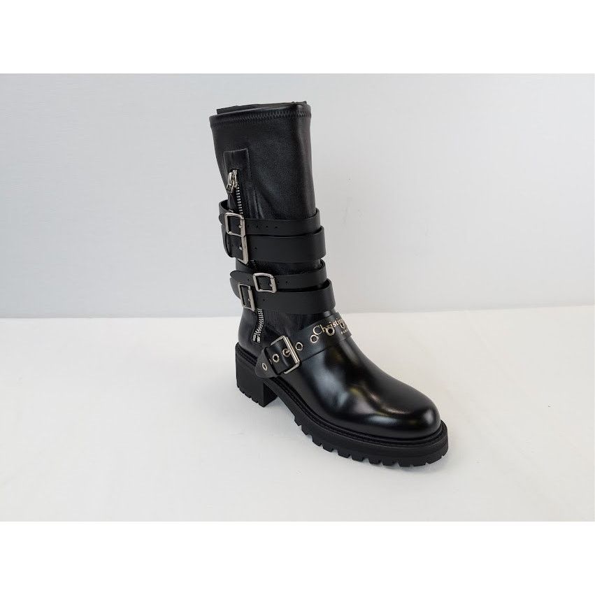 Dior o1rshd1 Christian Zip Detailed Buckled Boots in Black Size US 10 / IT 40 - 3 Thumbnail