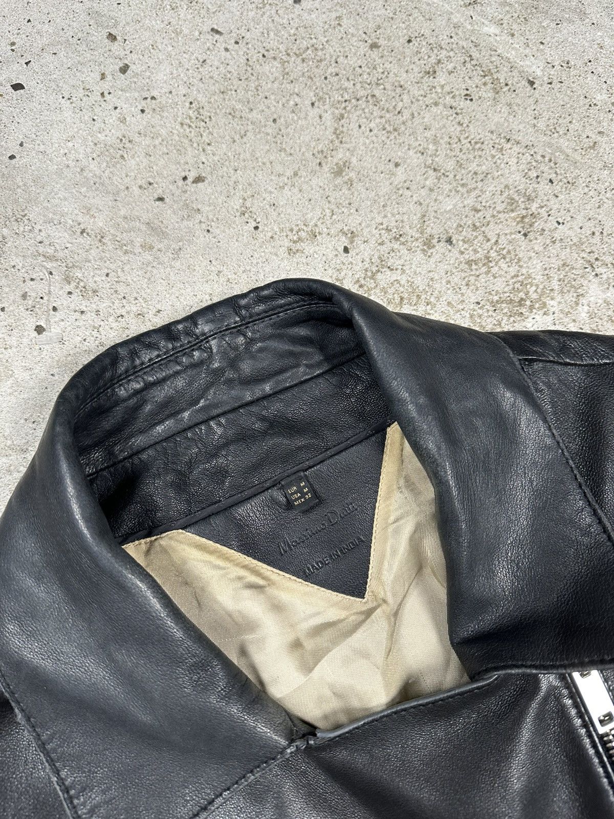 Massimo Dutti Massimo Dutti Black Sheep Leather Asymmetrical Moto Biker Size M / US 6-8 / IT 42-44 - 9 Thumbnail